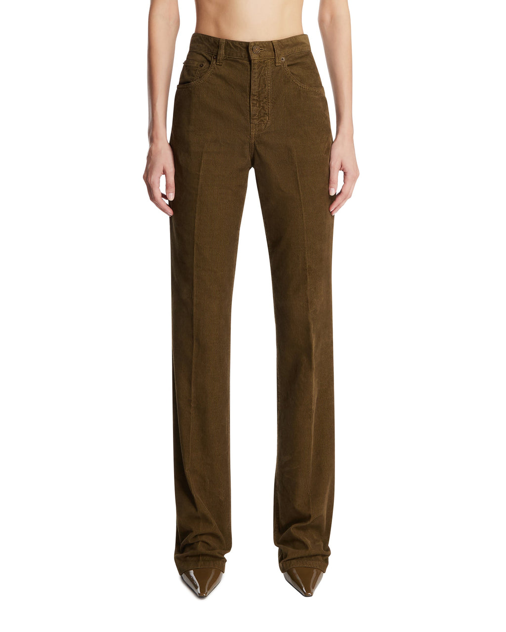 Оригінальна Green Corduroy Clyde Pants Saint laurent – боковий вид