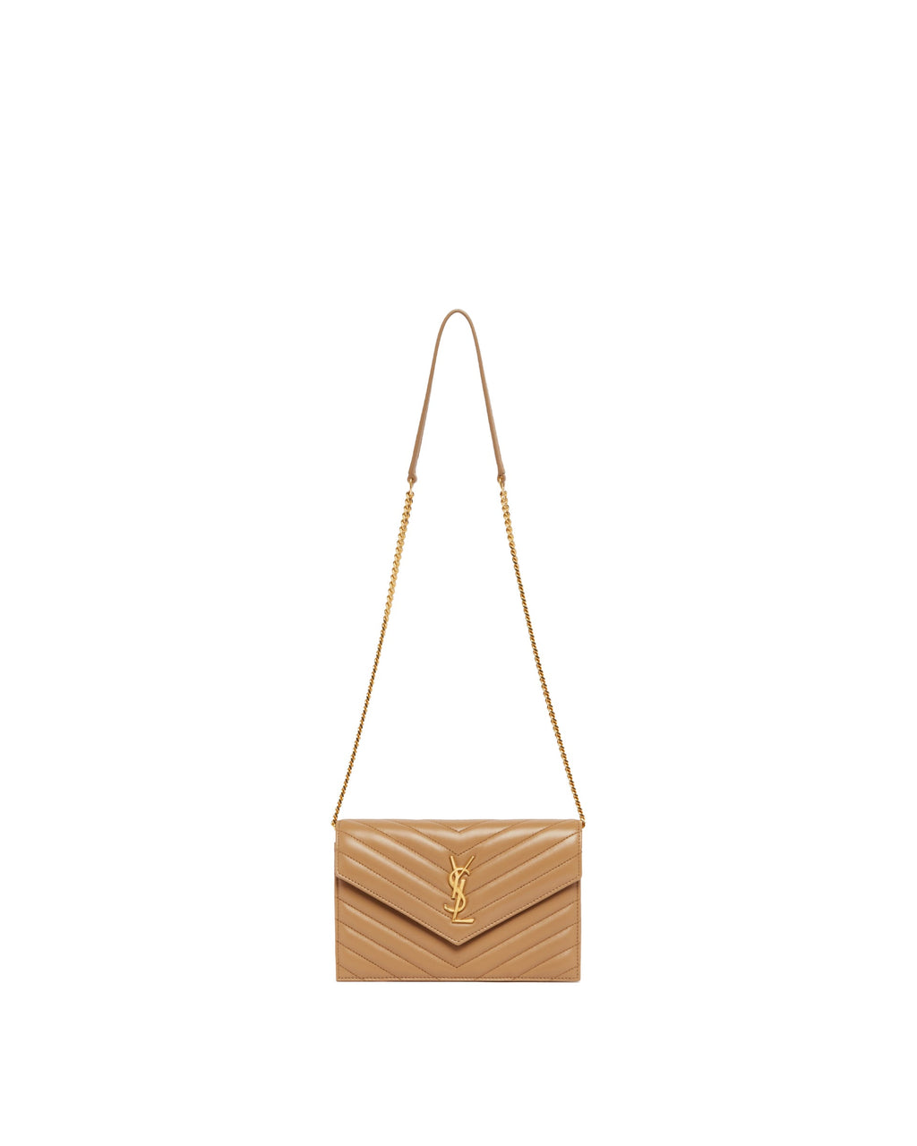 Оригінальна Beige Cassandre Envelope Wallet With Chain Saint laurent – боковий вид