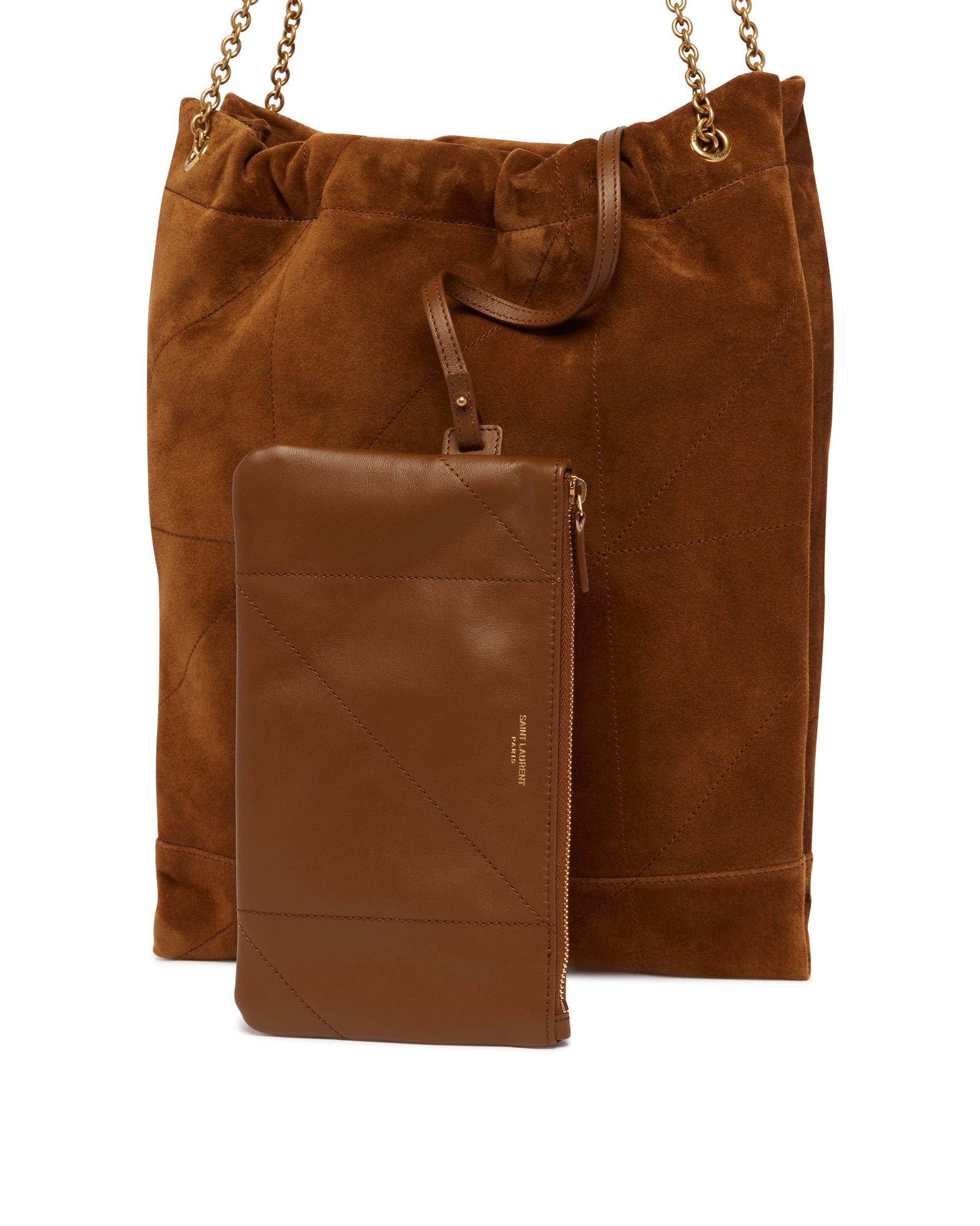 Brown Suede Pochon Jamie Saint laurent оригінал – Купити в Україні – збільшений вид