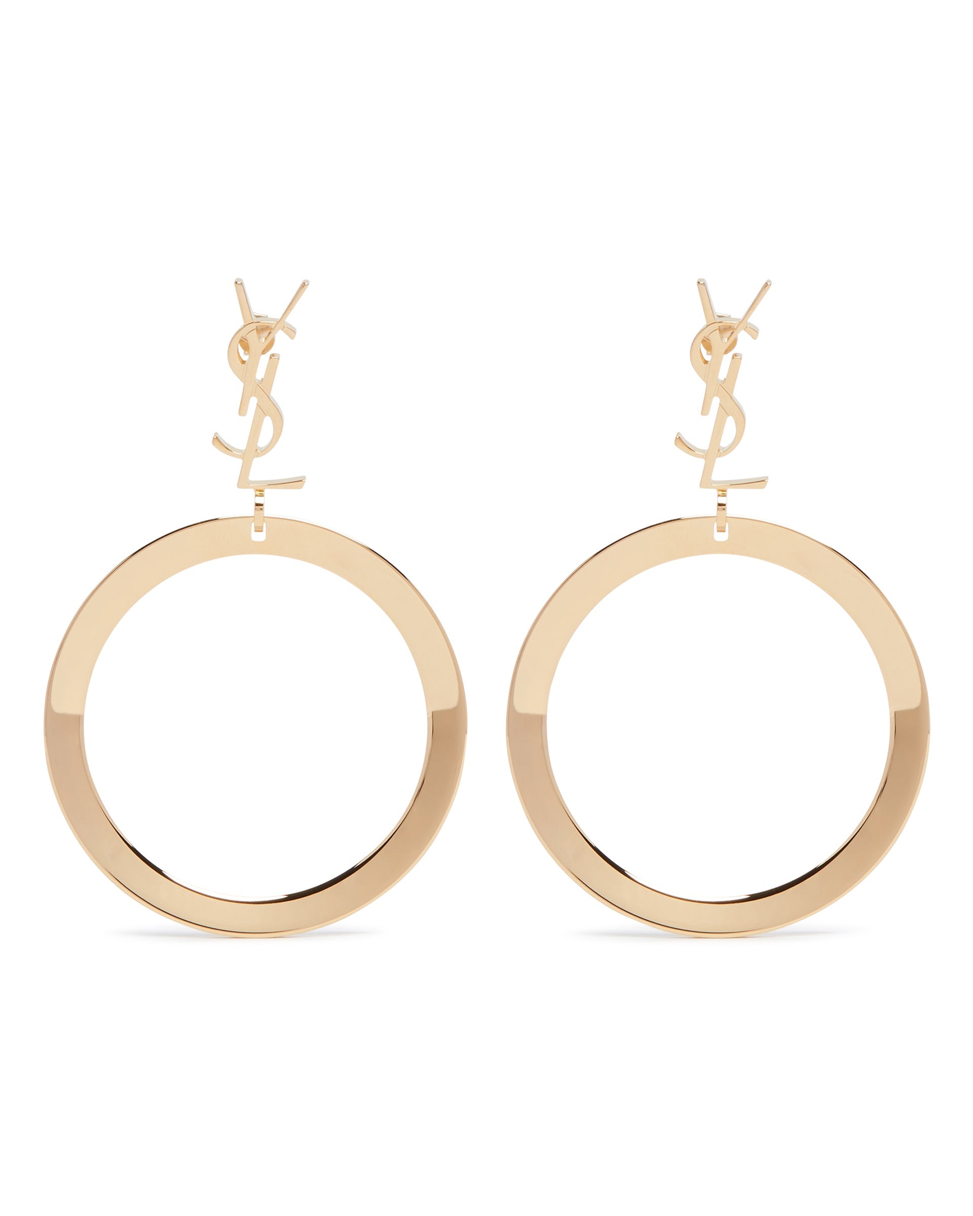 Gold-Tone Cassandre Drop Hoop Earrings Saint laurent – Гарантія оригінальності – вид ззаду