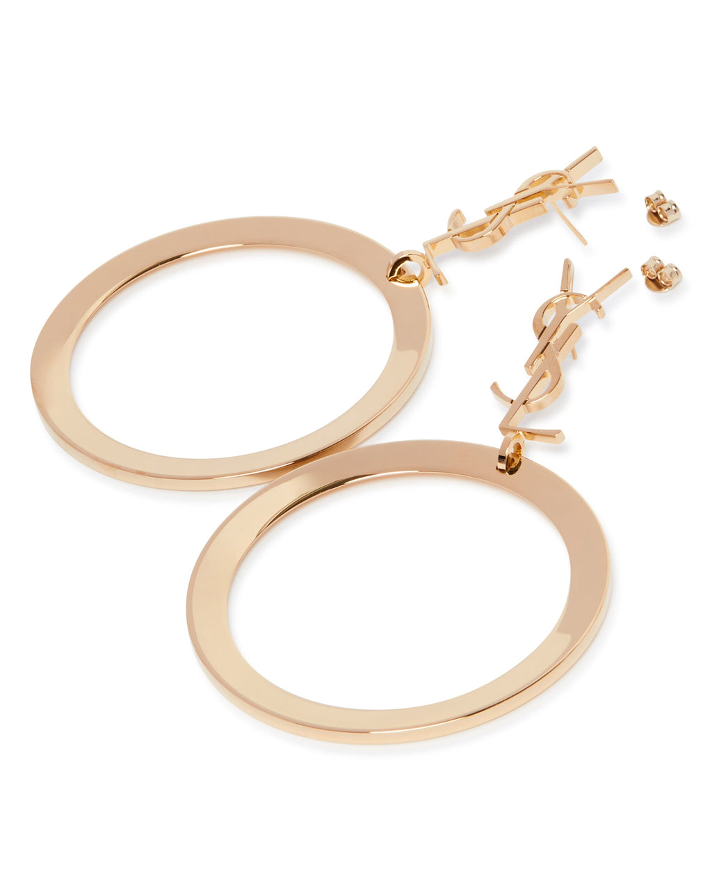 Gold-Tone Cassandre Drop Hoop Earrings Saint laurent – Гарантія оригінальності – збільшений вид