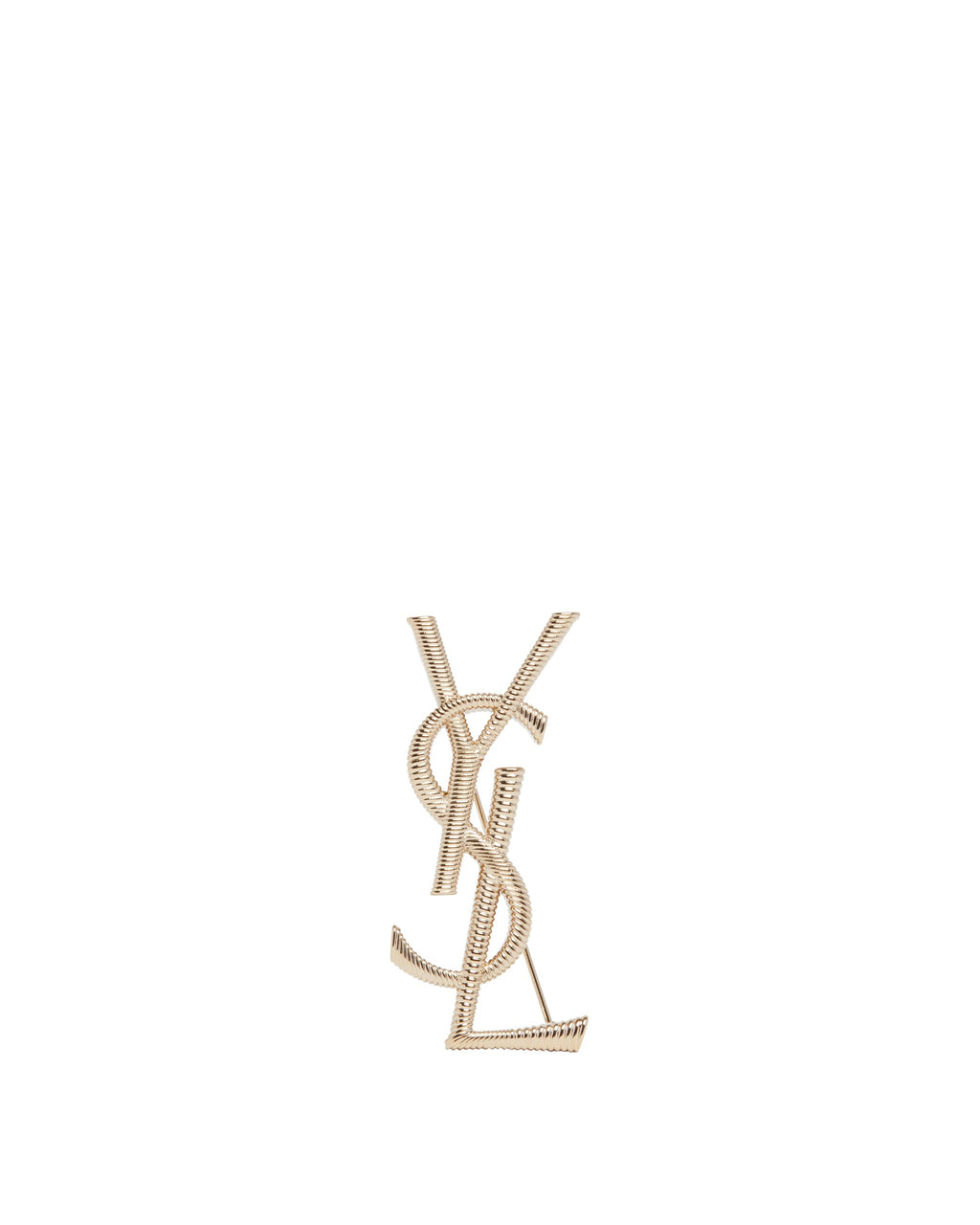 Gold Cassandre Brooch Saint laurent – Гарантія оригінальності – боковий вид