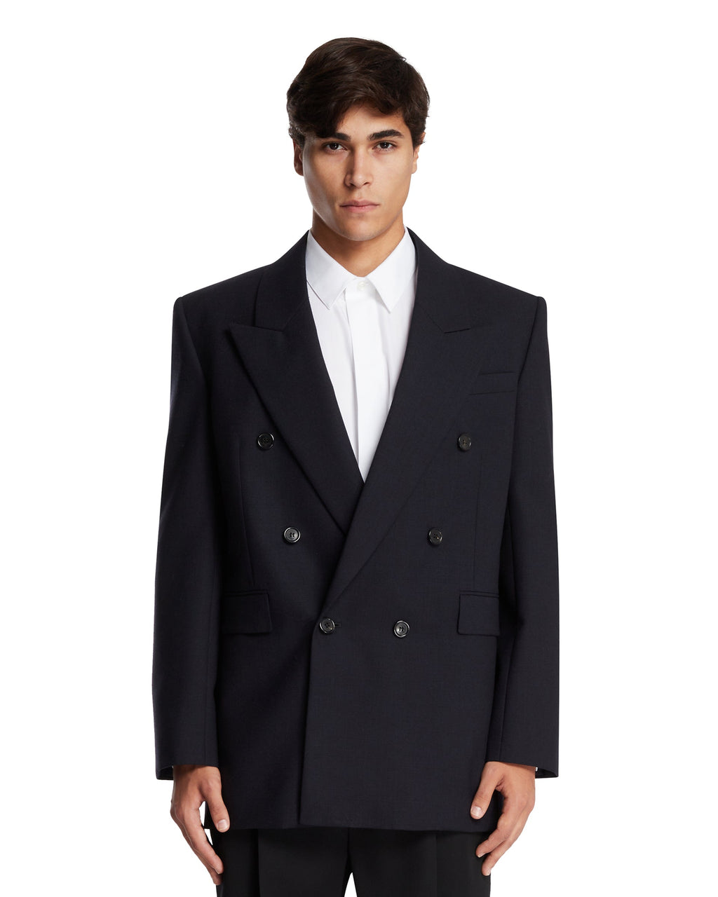Оригінальна Blue Double-Breasted Jacket Saint laurent – боковий вид