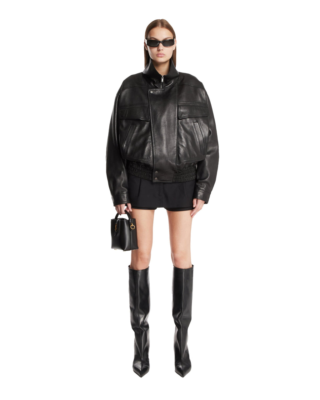 Оригінальна Black Leather Bomber Saint laurent – детальний вид