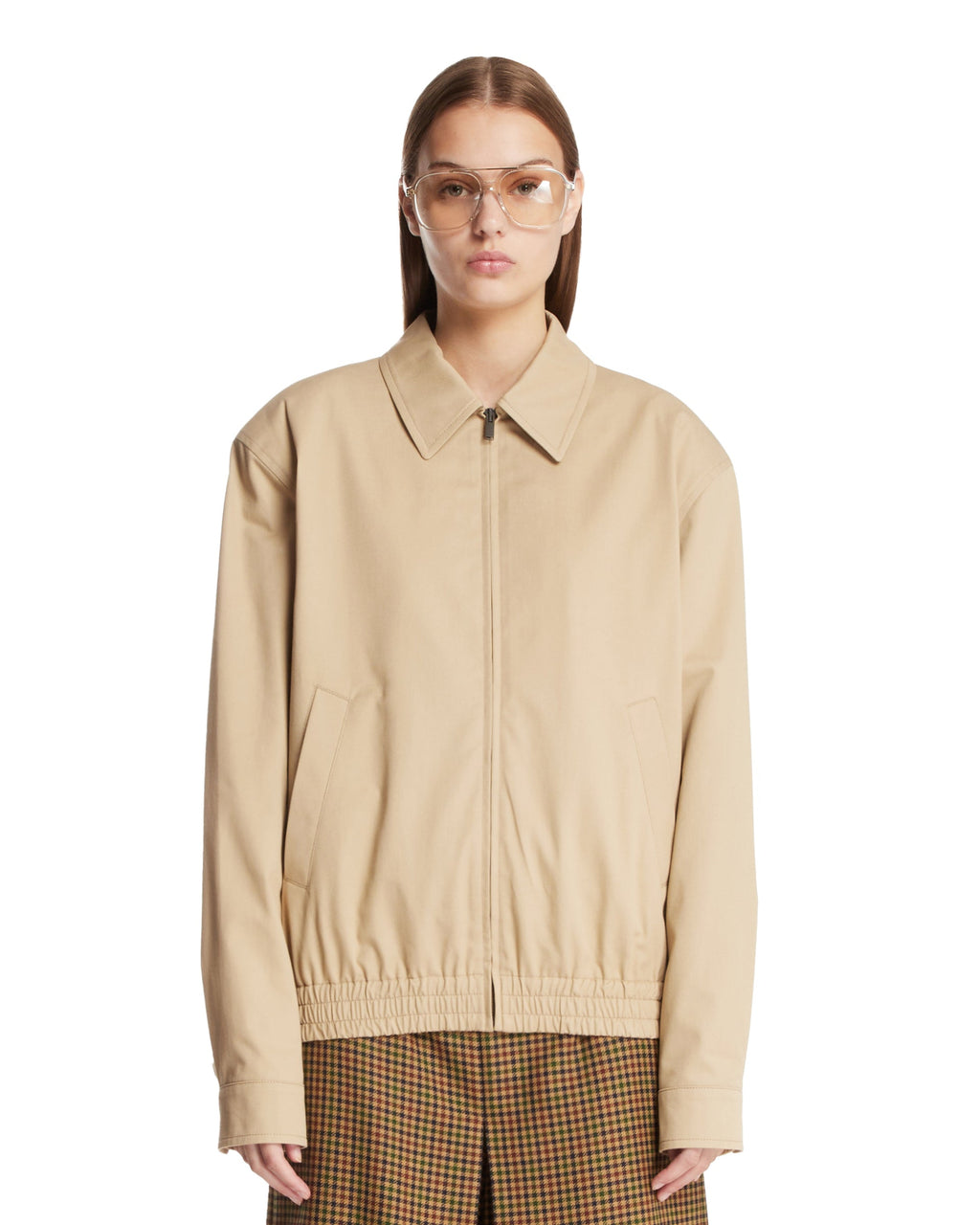 Оригінальна Beige Cotton Short Jacket Saint laurent – боковий вид