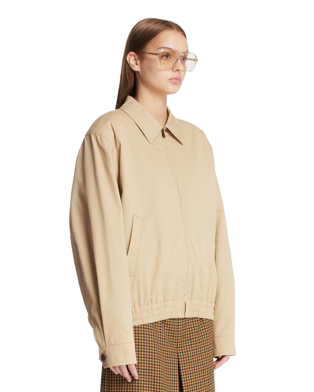 Оригінальна Beige Cotton Short Jacket Saint laurent – вид ззаду
