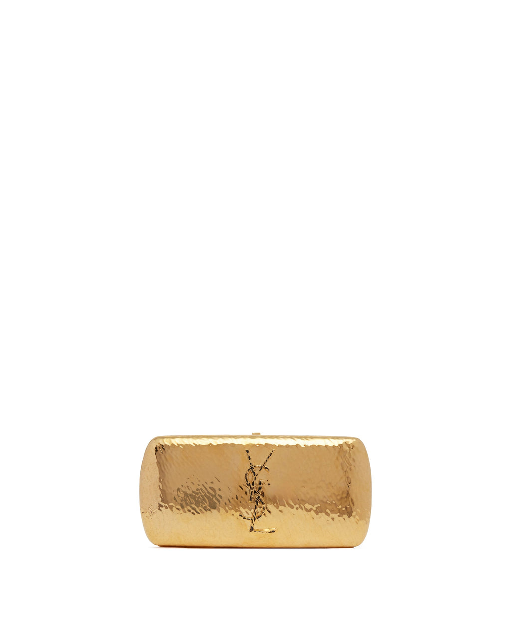 Gold-Tone Metal Evening Clutch Saint laurent – Гарантія оригінальності – боковий вид