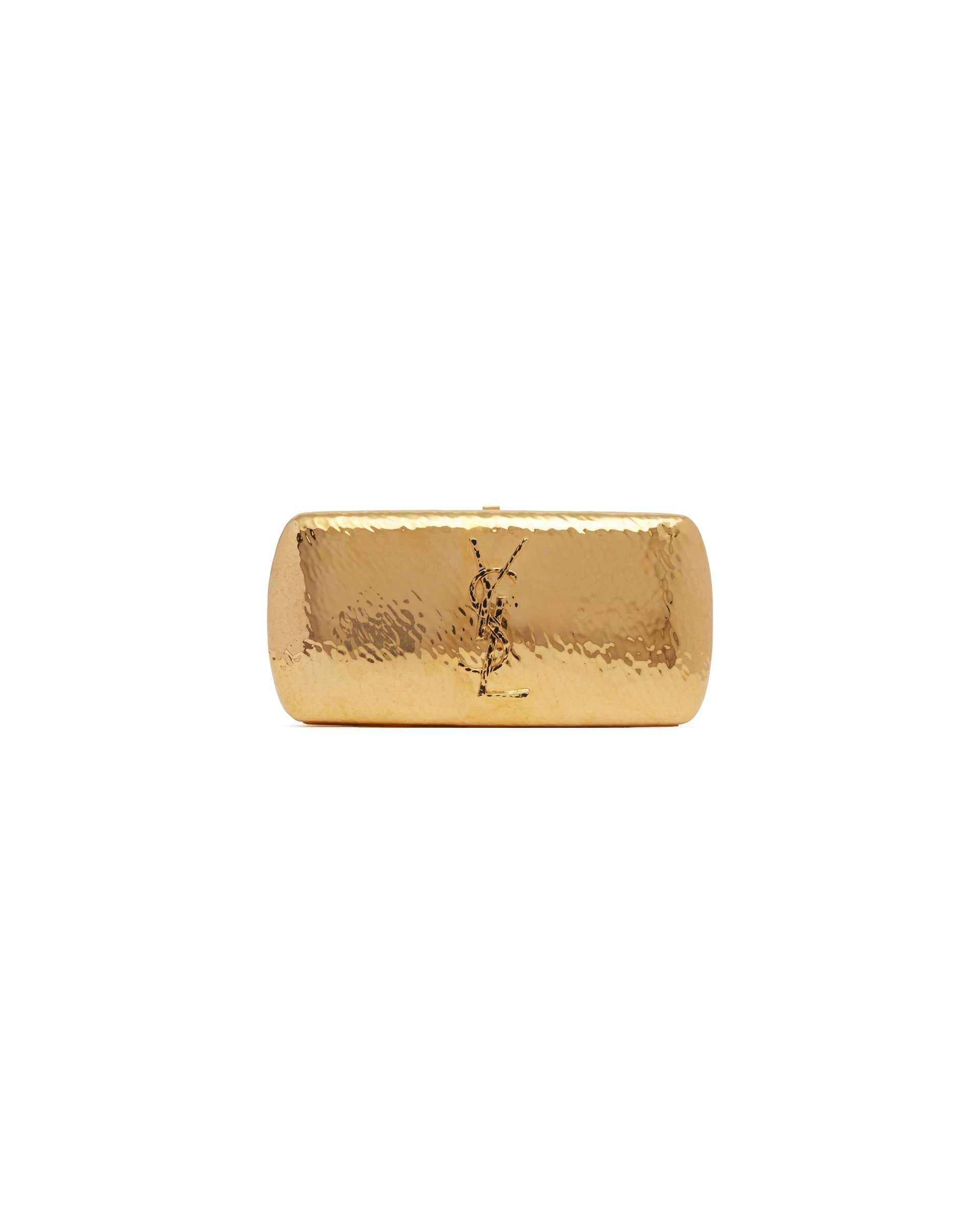 Gold-Tone Metal Evening Clutch Saint laurent – Гарантія оригінальності – вид ззаду