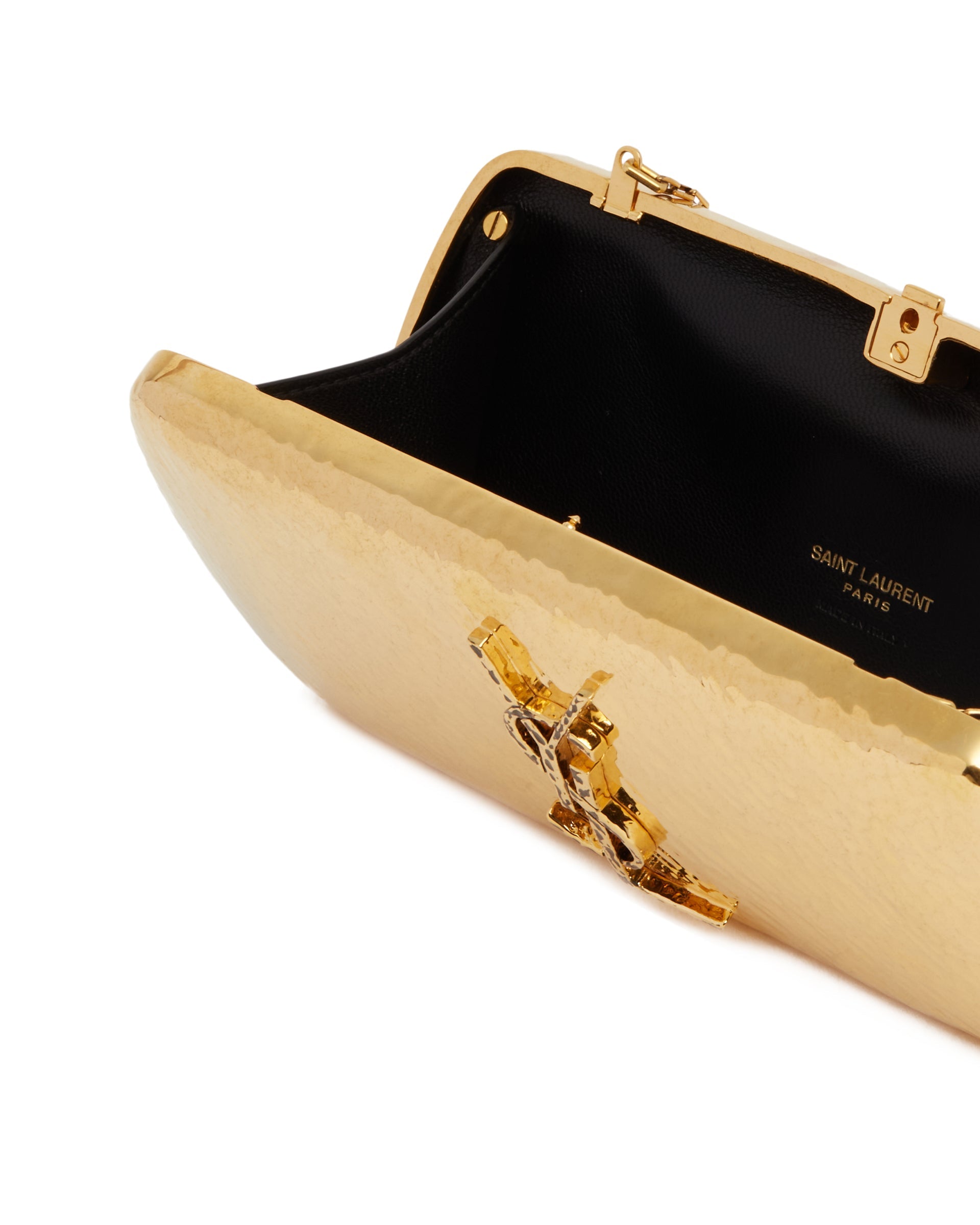 Gold-Tone Metal Evening Clutch Saint laurent – Гарантія оригінальності – збільшений вид
