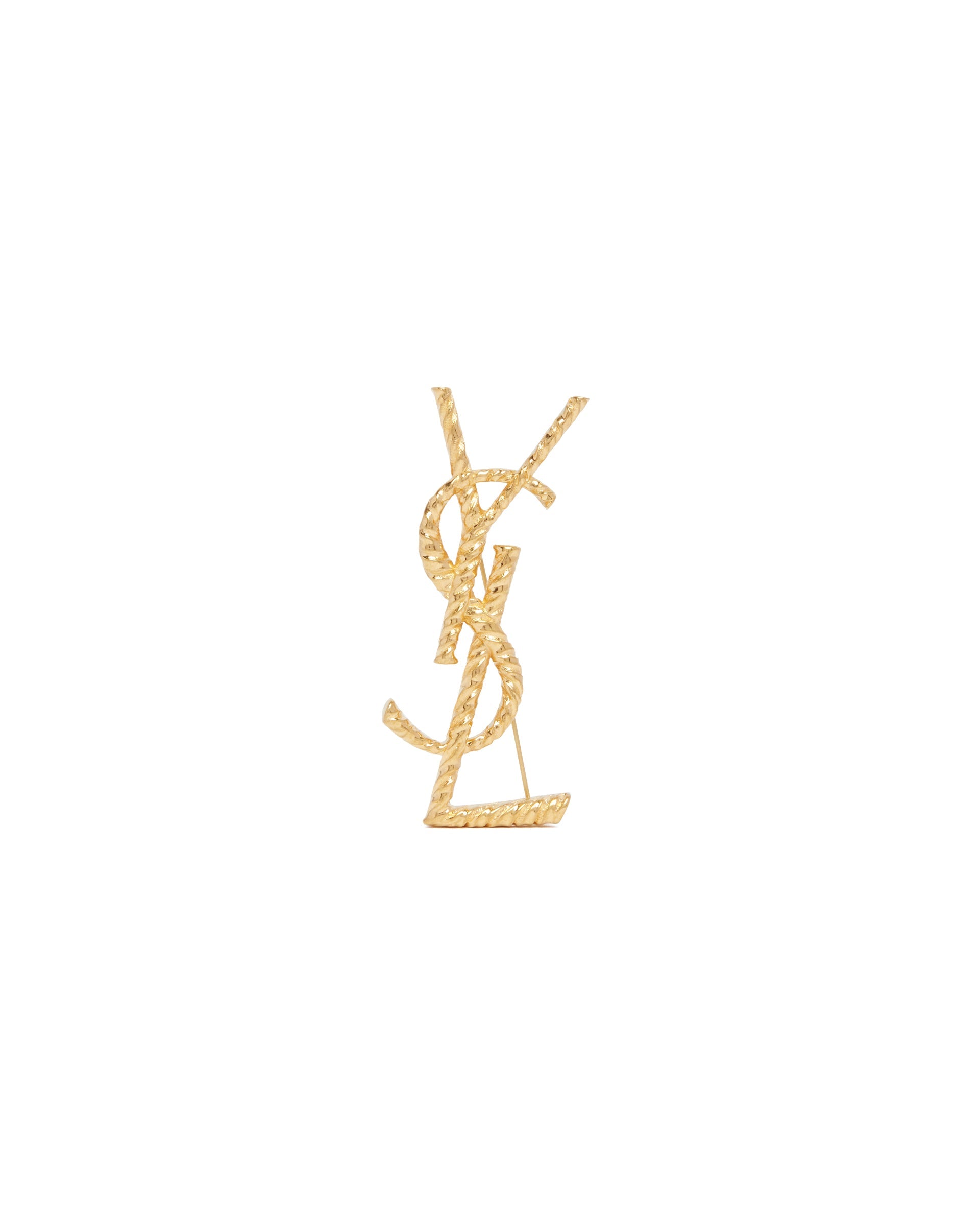 Gold Cassandre Brooch Saint laurent – Гарантія оригінальності – вид ззаду - SAINT LAURENT