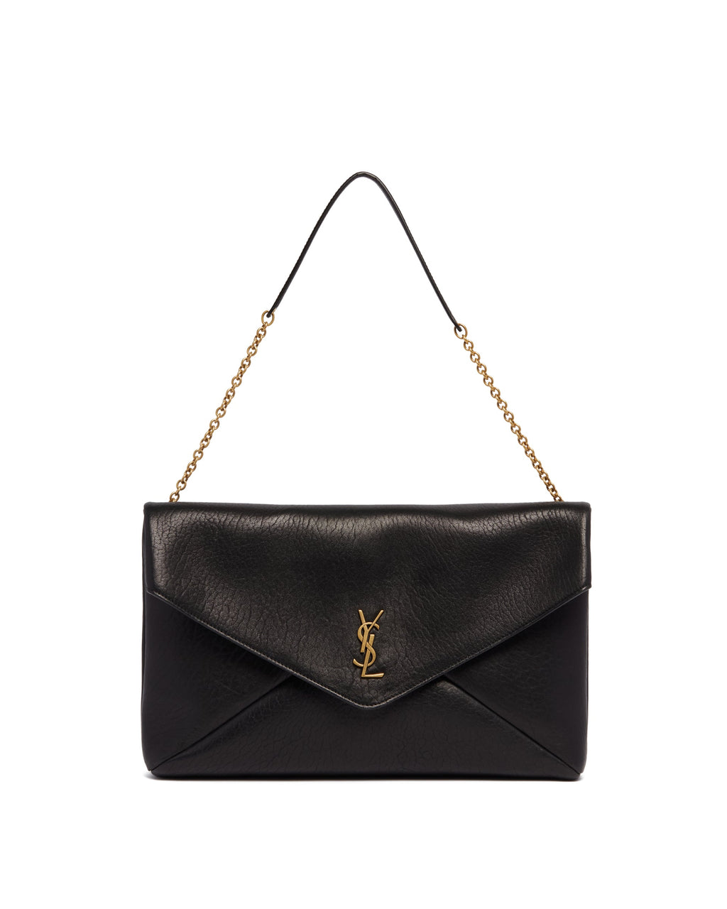 Black XXL Cassandre Envelope Clutch Saint laurent – Гарантія оригінальності – боковий вид