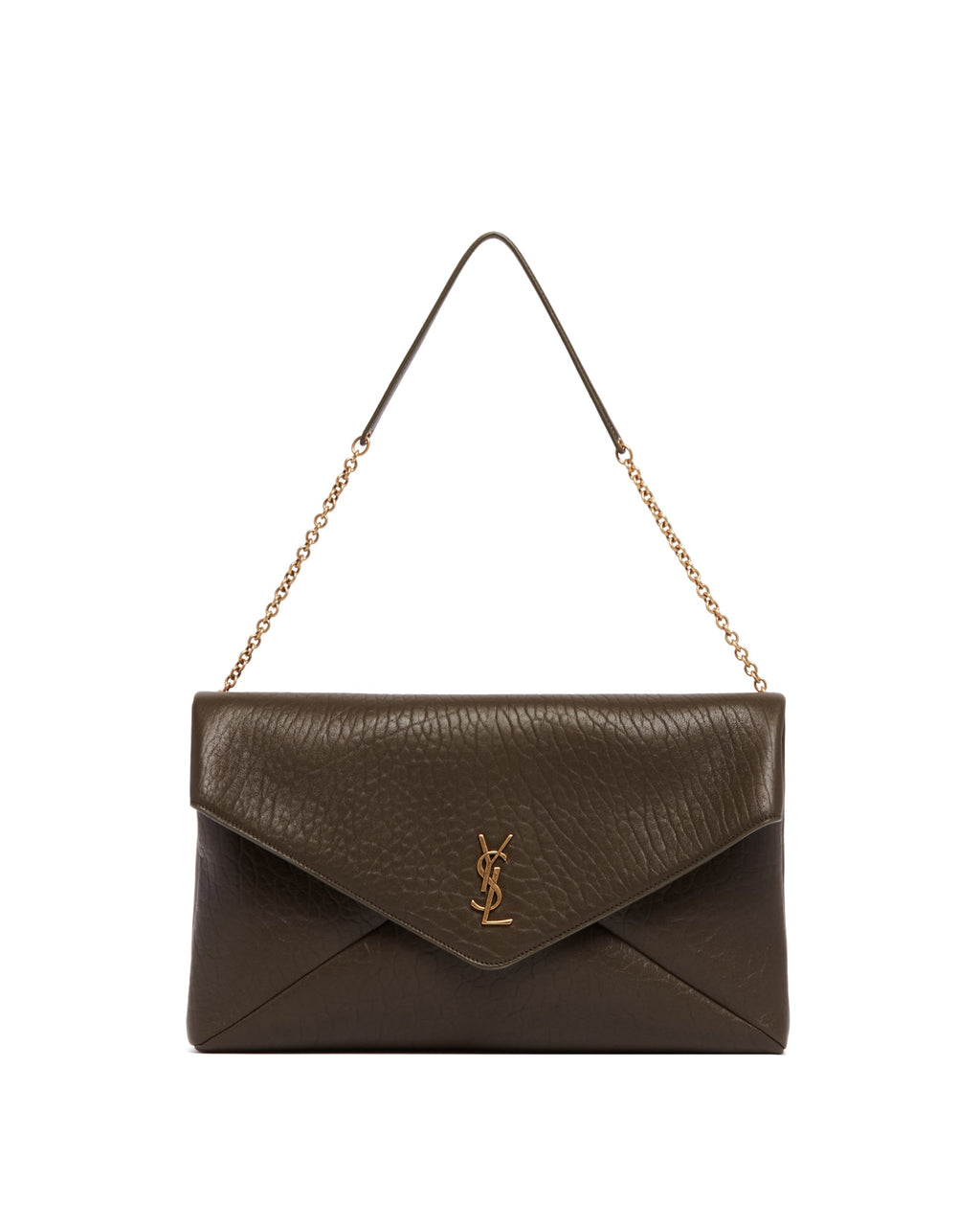 Green Cassandre XXL Envelope Clutch Saint laurent – Гарантія оригінальності – боковий вид