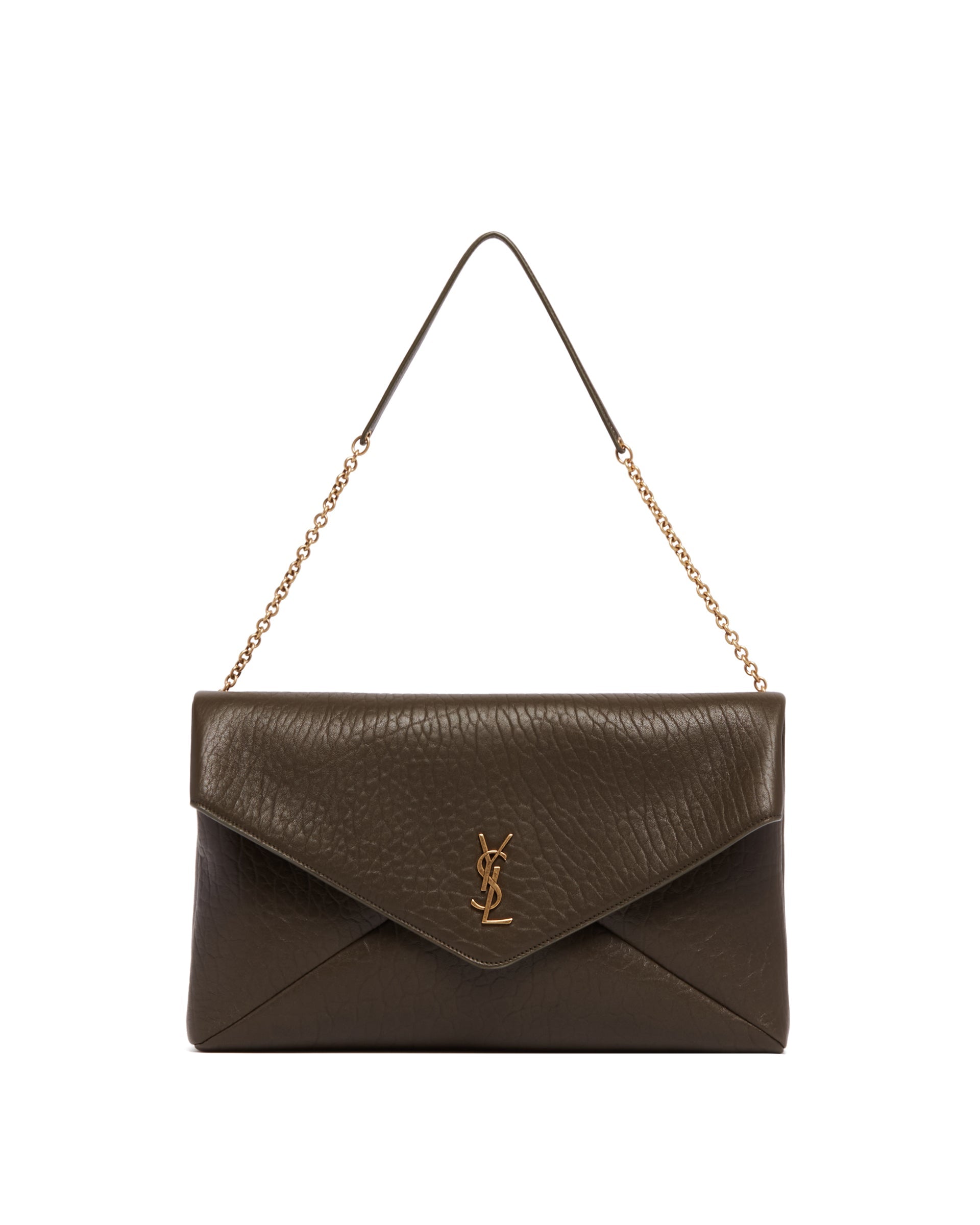 Green Cassandre XXL Envelope Clutch Saint laurent – Гарантія оригінальності – боковий вид
