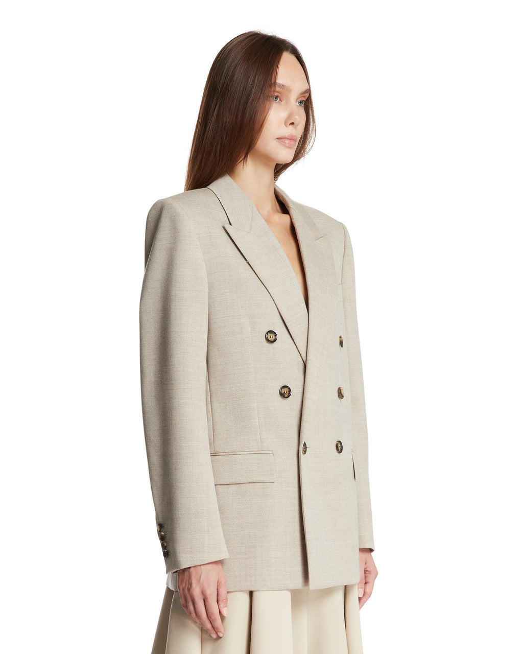 Оригінальна Beige Double-Breasted Blazer Saint laurent – вид ззаду
