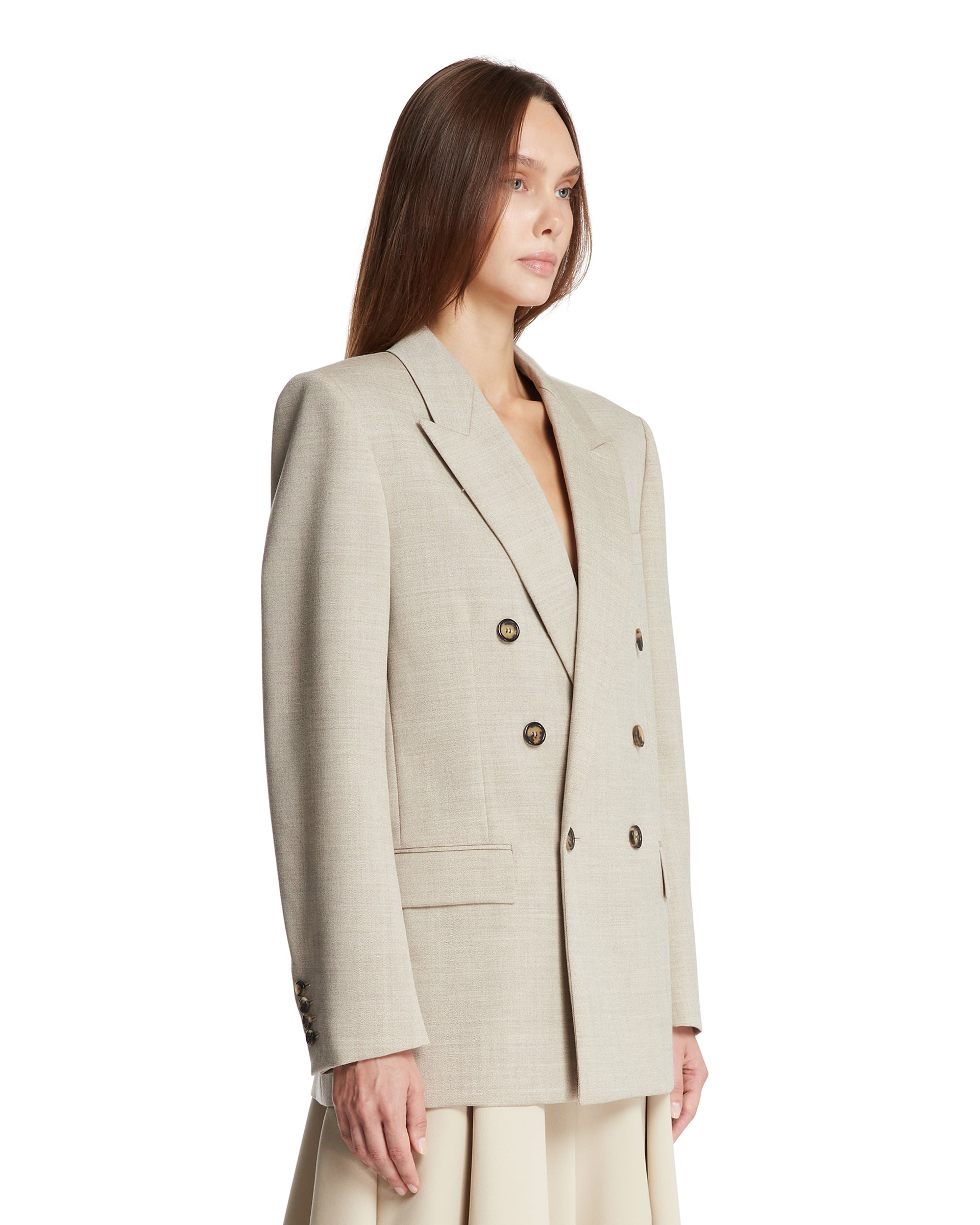 Оригінальна Beige Double-Breasted Blazer Saint laurent – вид ззаду
