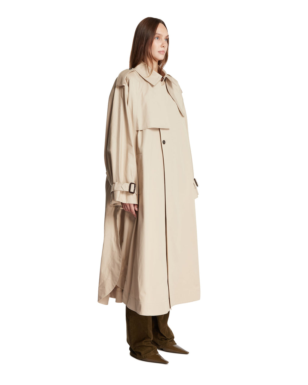 Beige Trench Cape Saint laurent оригінал – Купити в Україні – вид ззаду