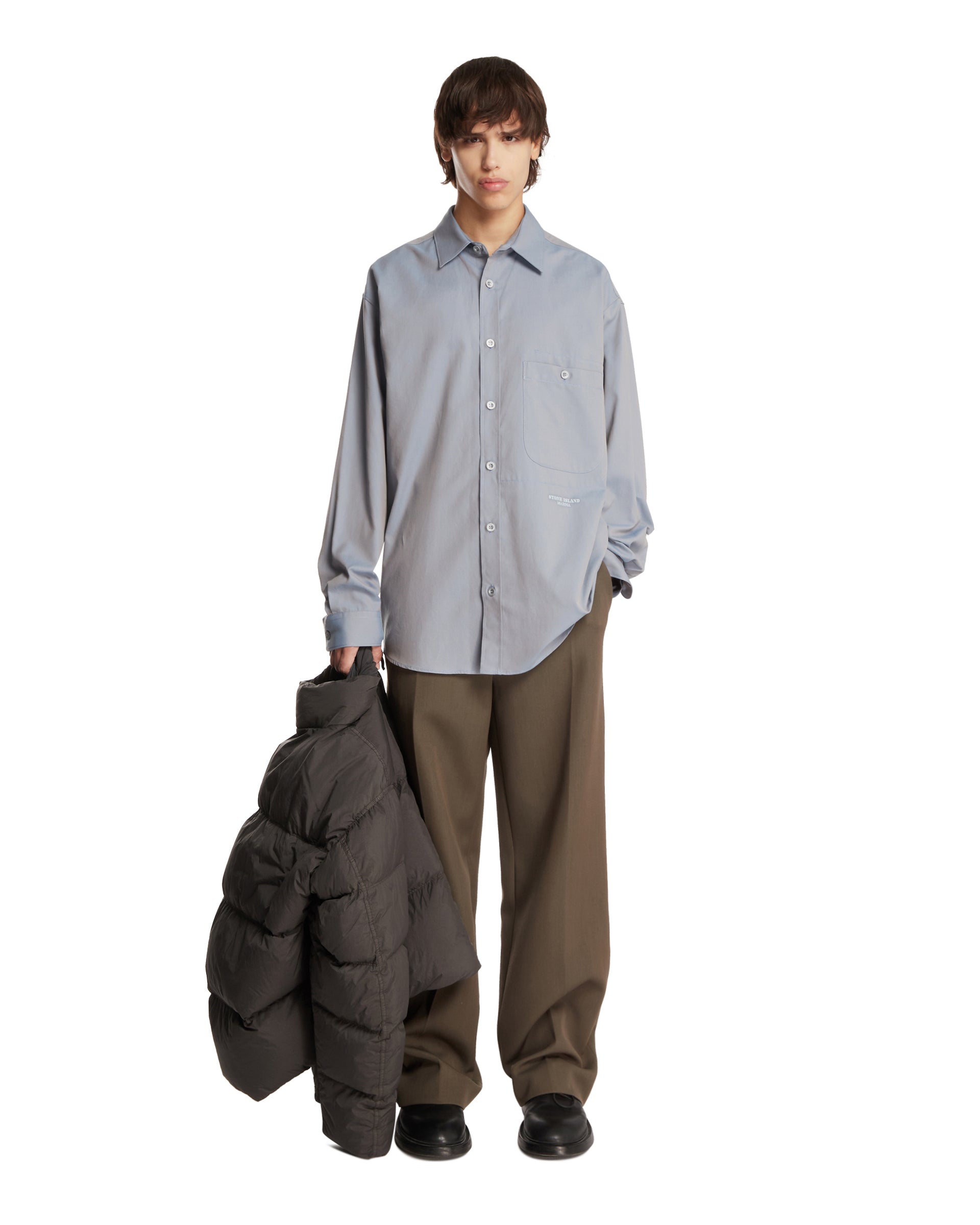 Light Blue Cotton Shirt - STONE ISLAND