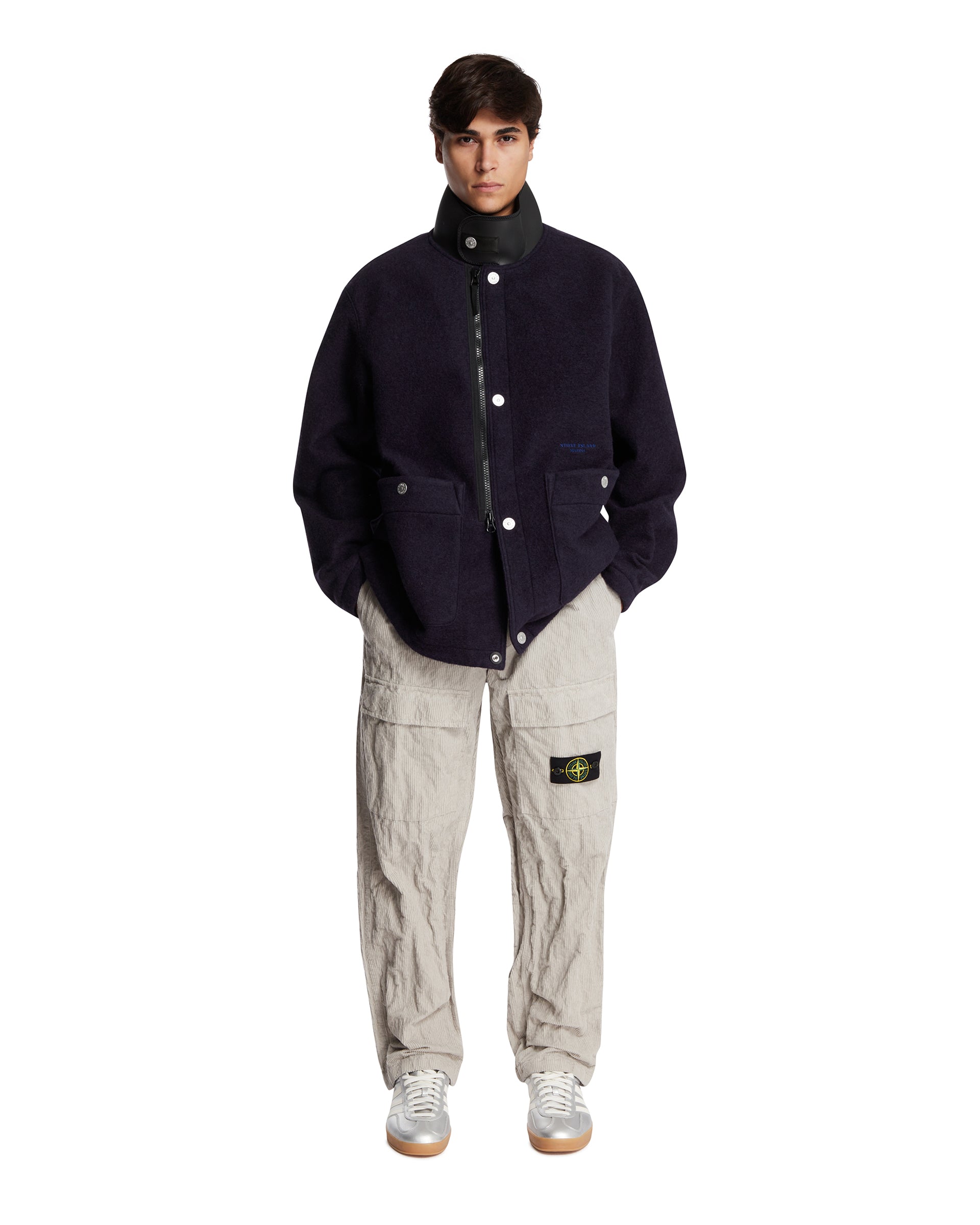 Gray Corduroy Utility Pants - STONE ISLAND