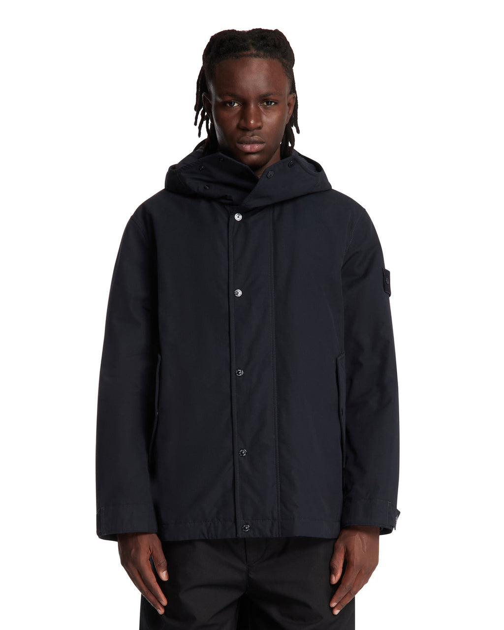 Оригінальна Blue Cotton Hoodie Jacket Stone island – боковий вид