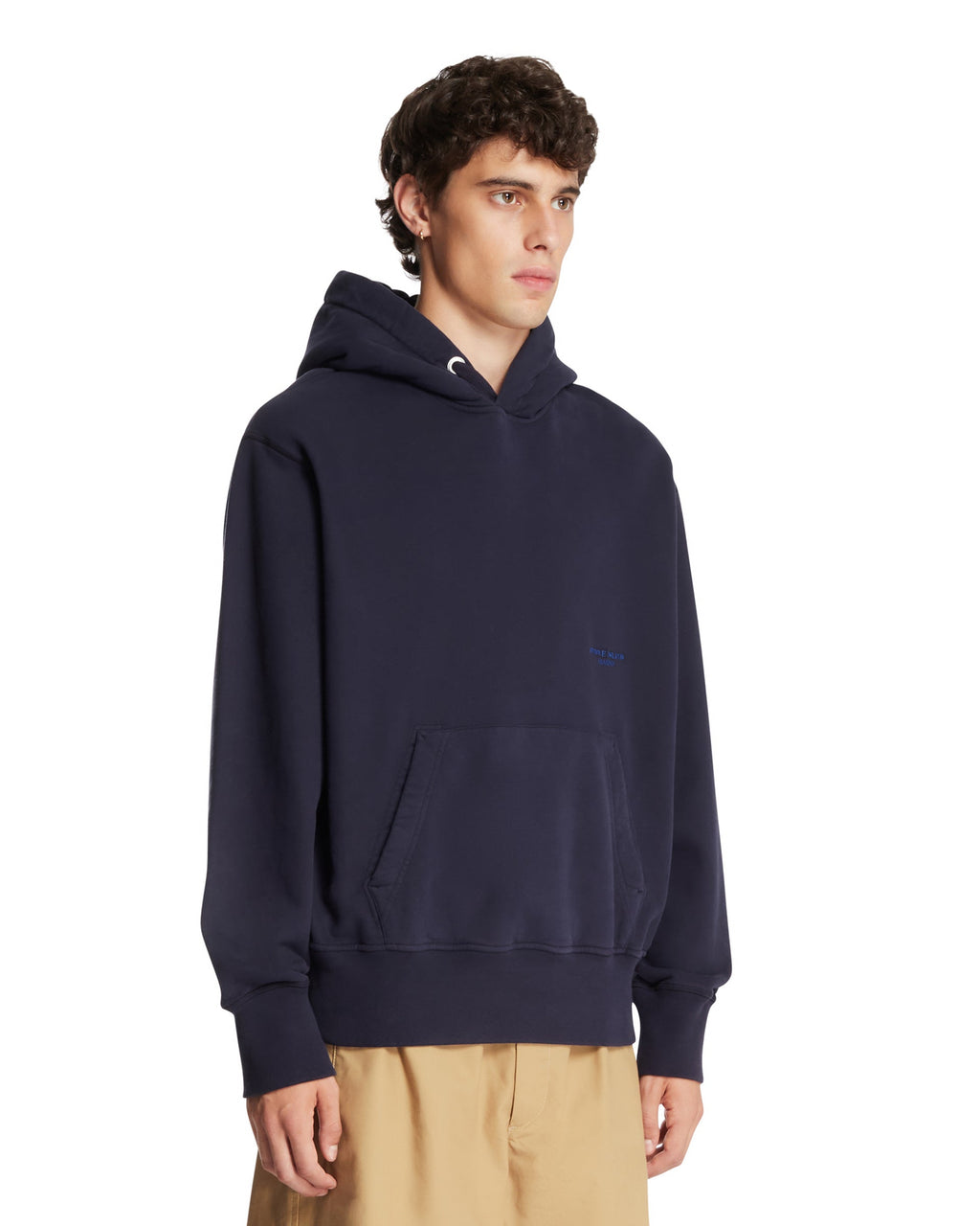 Blue Cotton Hoodie Stone island – Гарантія оригінальності – вид ззаду