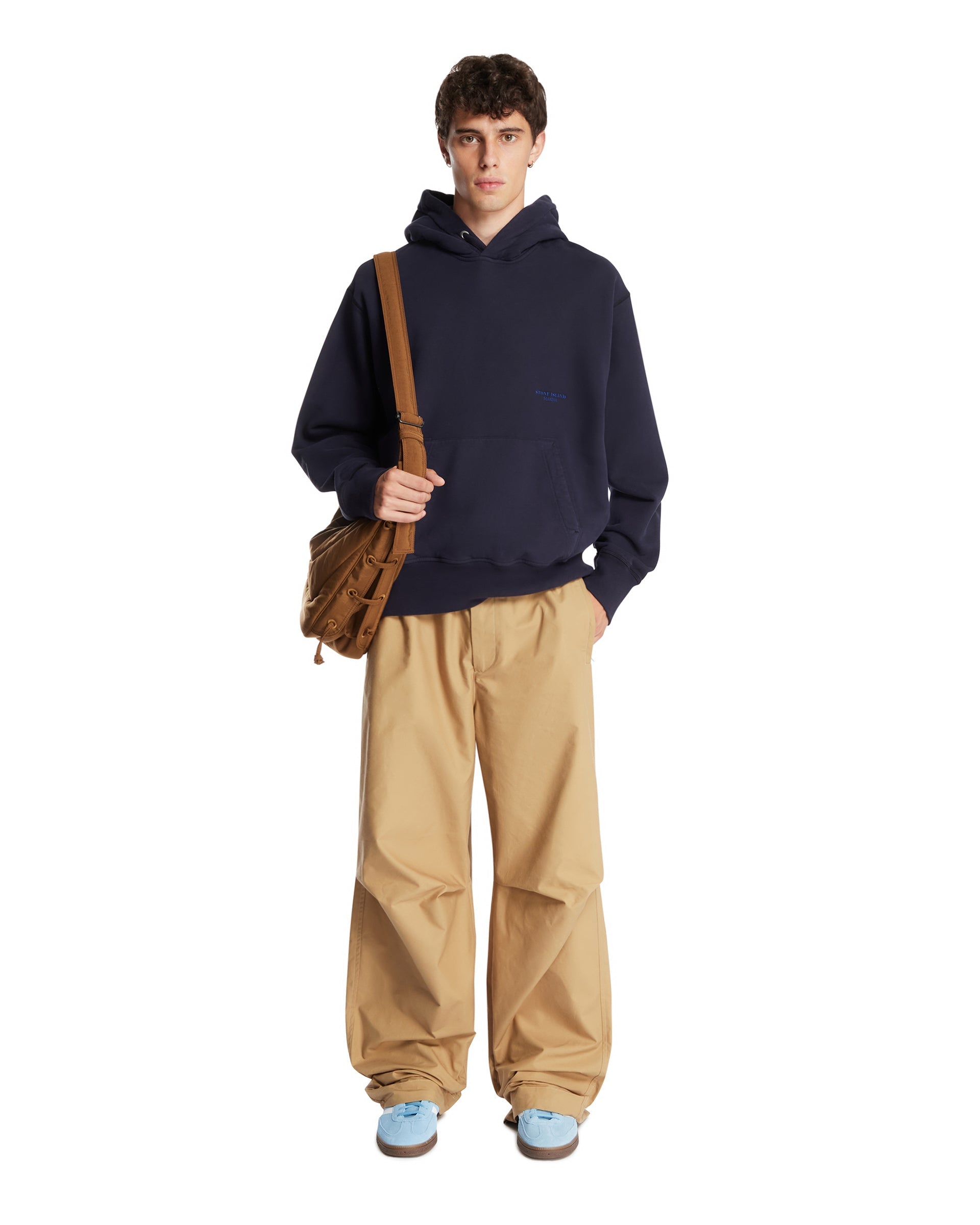 Blue Cotton Hoodie Stone island – Гарантія оригінальності – детальний вид