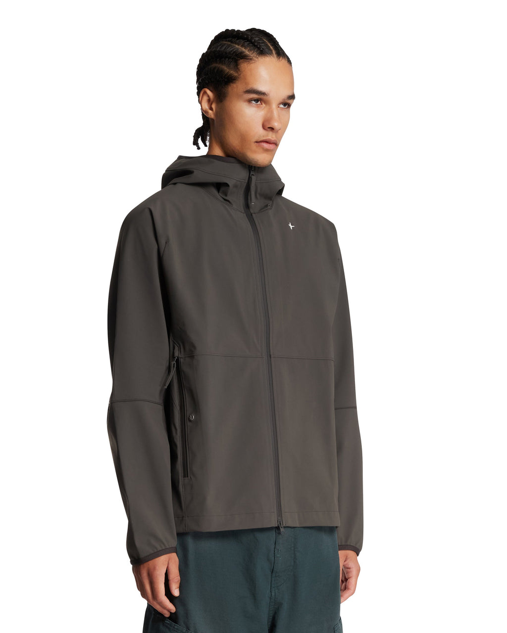 Gray Stellina Hooded Jacket With Zip Stone island оригінал – Купити в Україні – вид ззаду