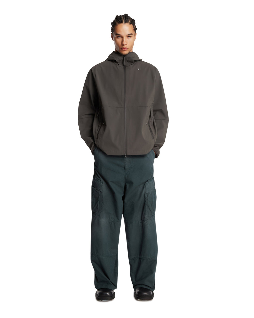 Gray Stellina Hooded Jacket With Zip Stone island оригінал – Купити в Україні – детальний вид