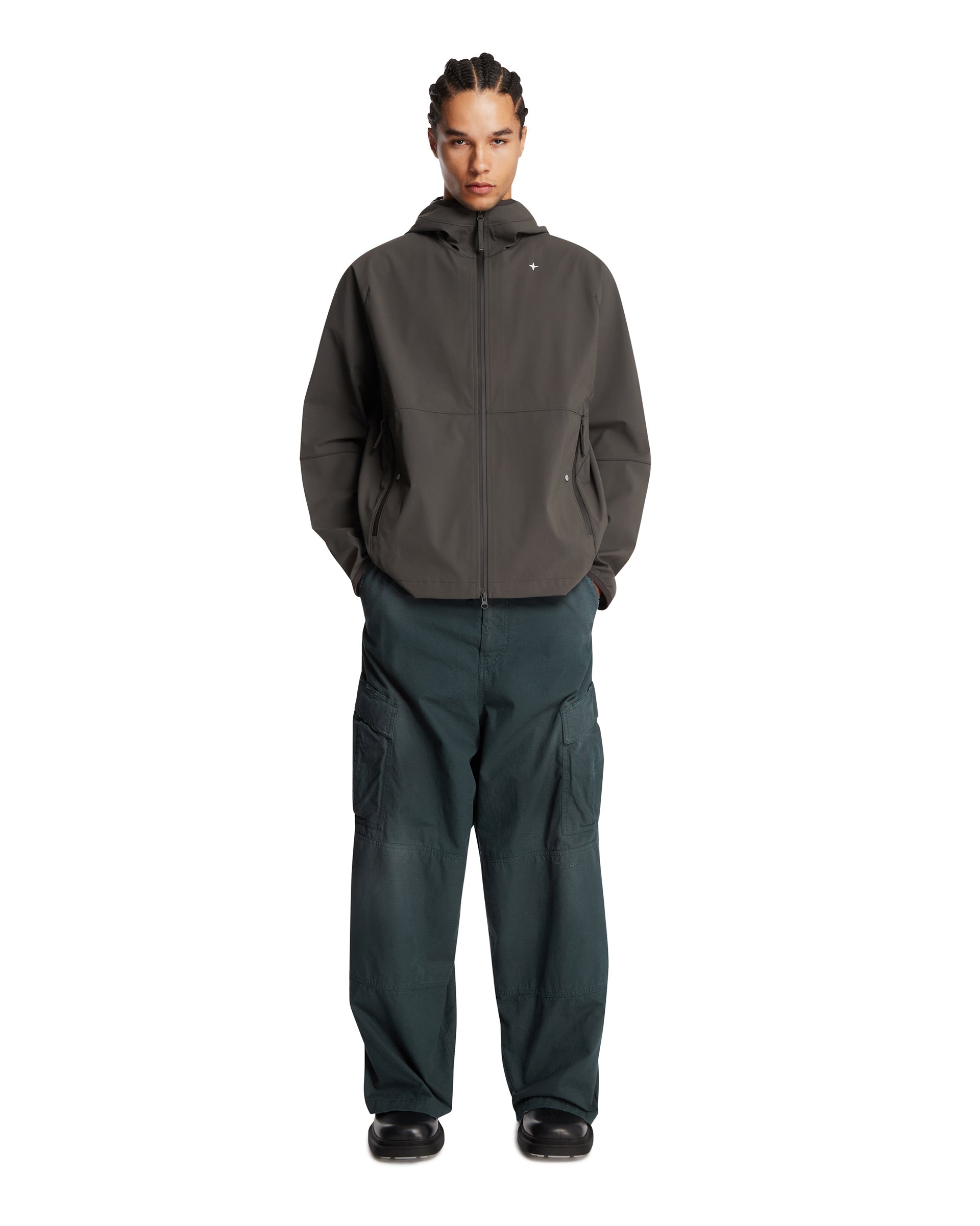 Gray Stellina Hooded Jacket With Zip Stone island оригінал – Купити в Україні – детальний вид