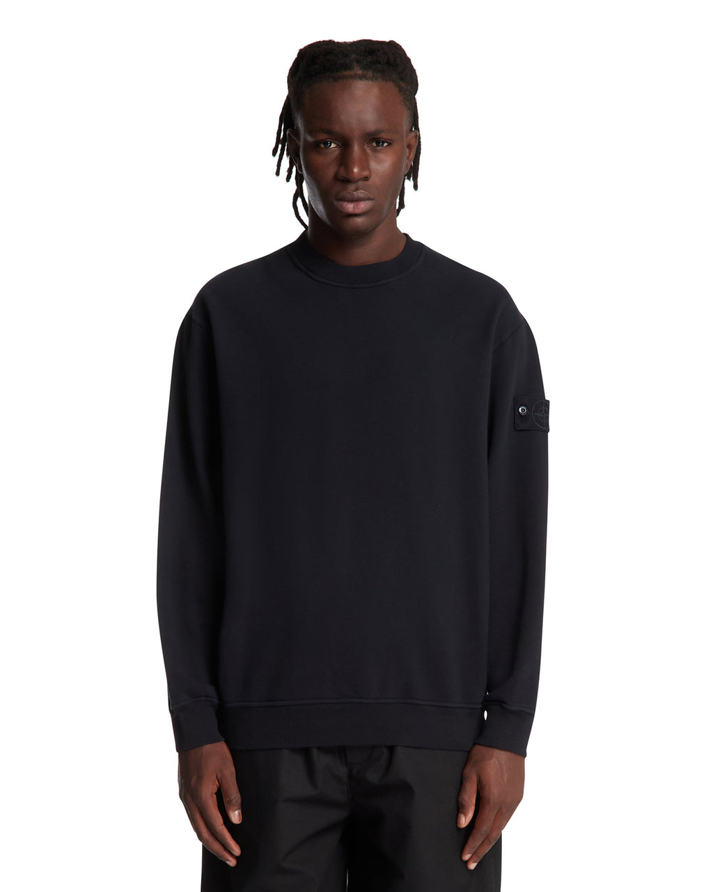 Blue Cotton Sweatshirt Stone island – Гарантія оригінальності – боковий вид