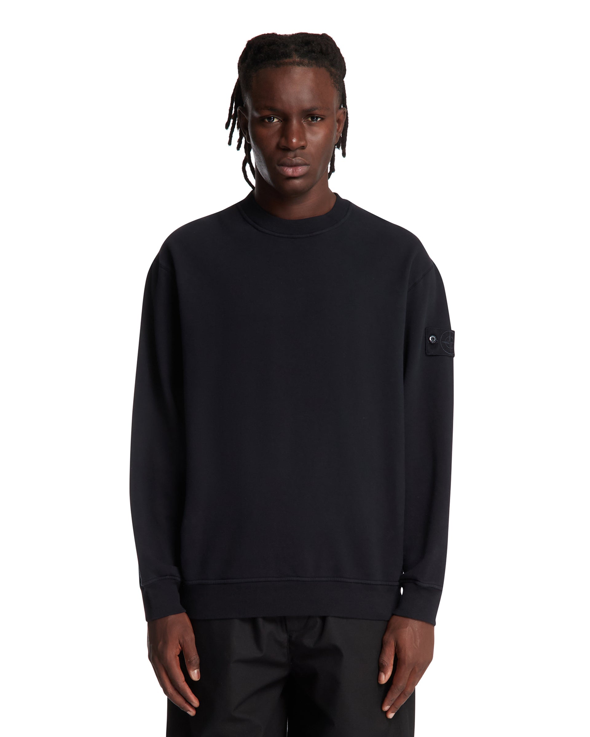 Blue Cotton Sweatshirt Stone island – Гарантія оригінальності – боковий вид