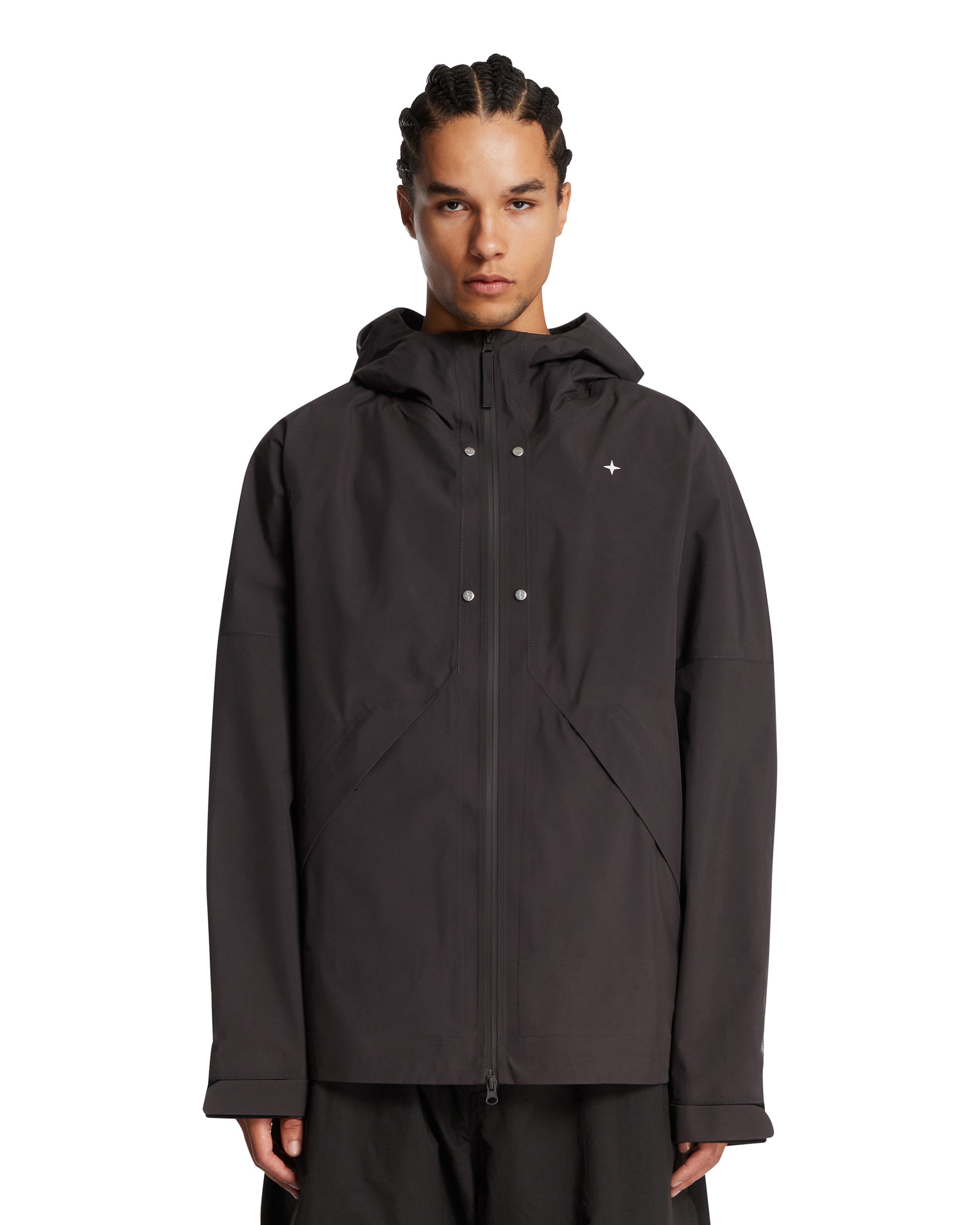 Gray Stellina Hooded Jacket With Zip Stone island оригінал – Купити в Україні – боковий вид