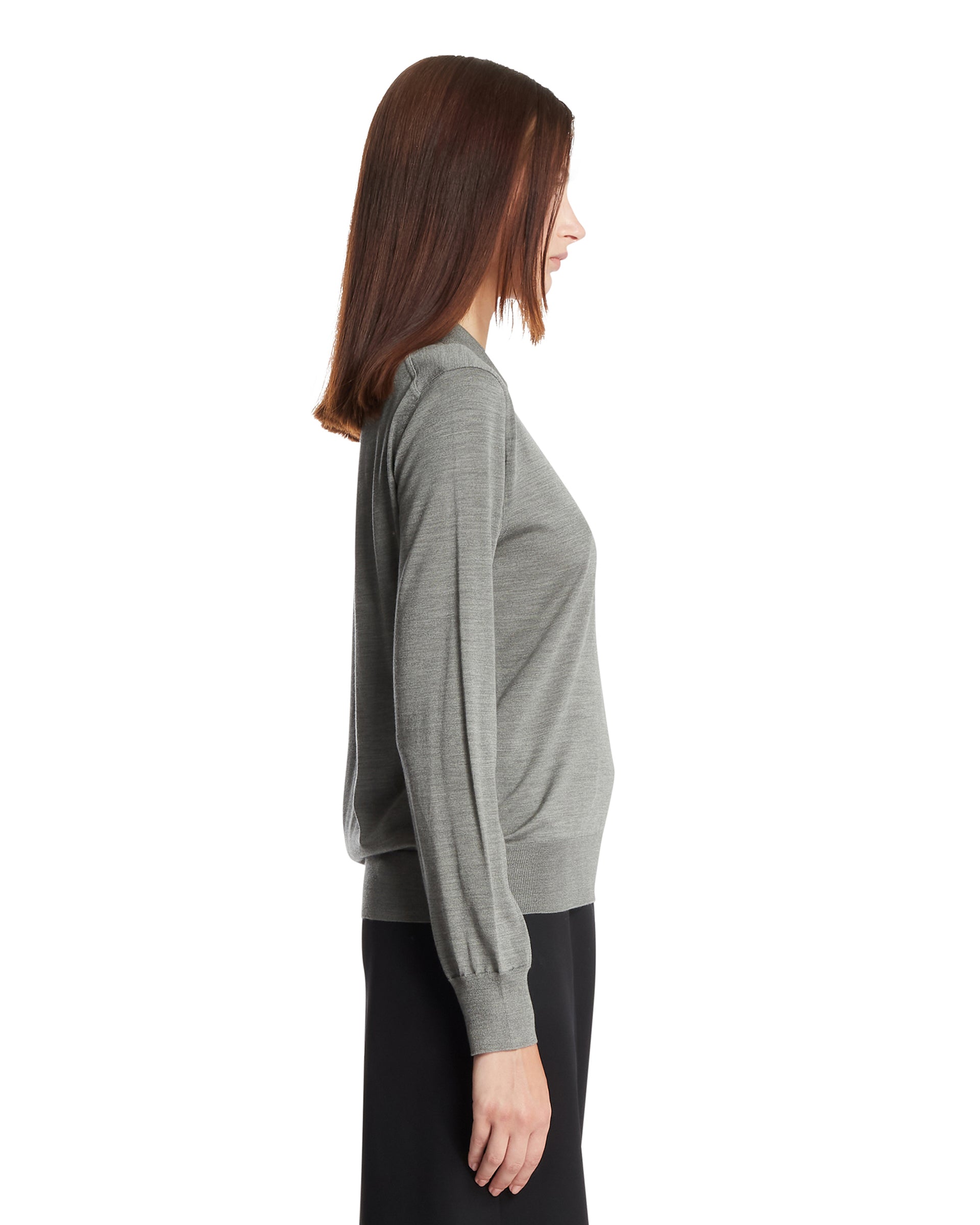 Gray Long-Sleeve Silk Polo The row – Гарантія оригінальності – збільшений вид