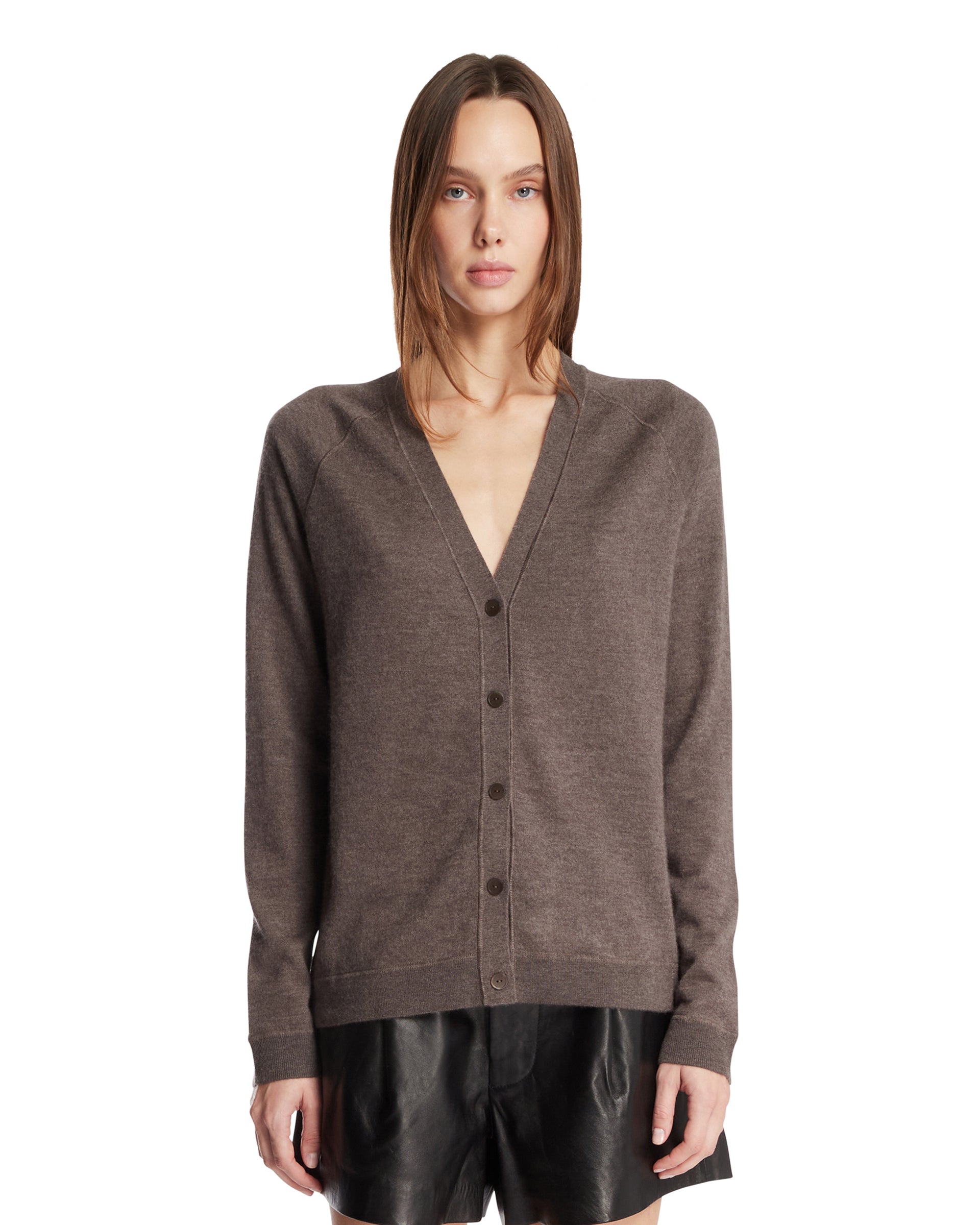Brown Liberty Cardigan The row оригінал – Купити в Україні – боковий вид