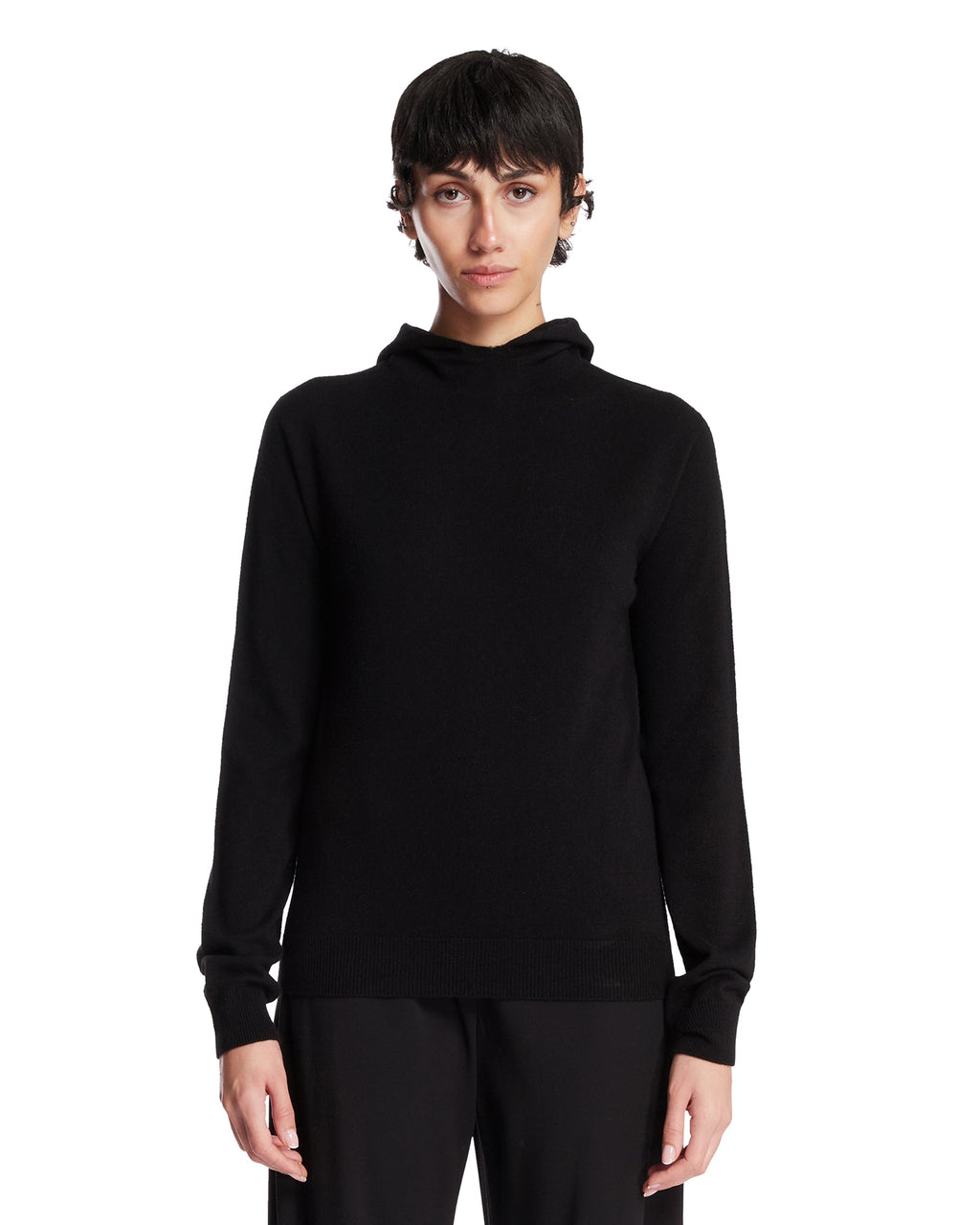 Оригінальна Black Cashmere Hooded Sweater The row – боковий вид