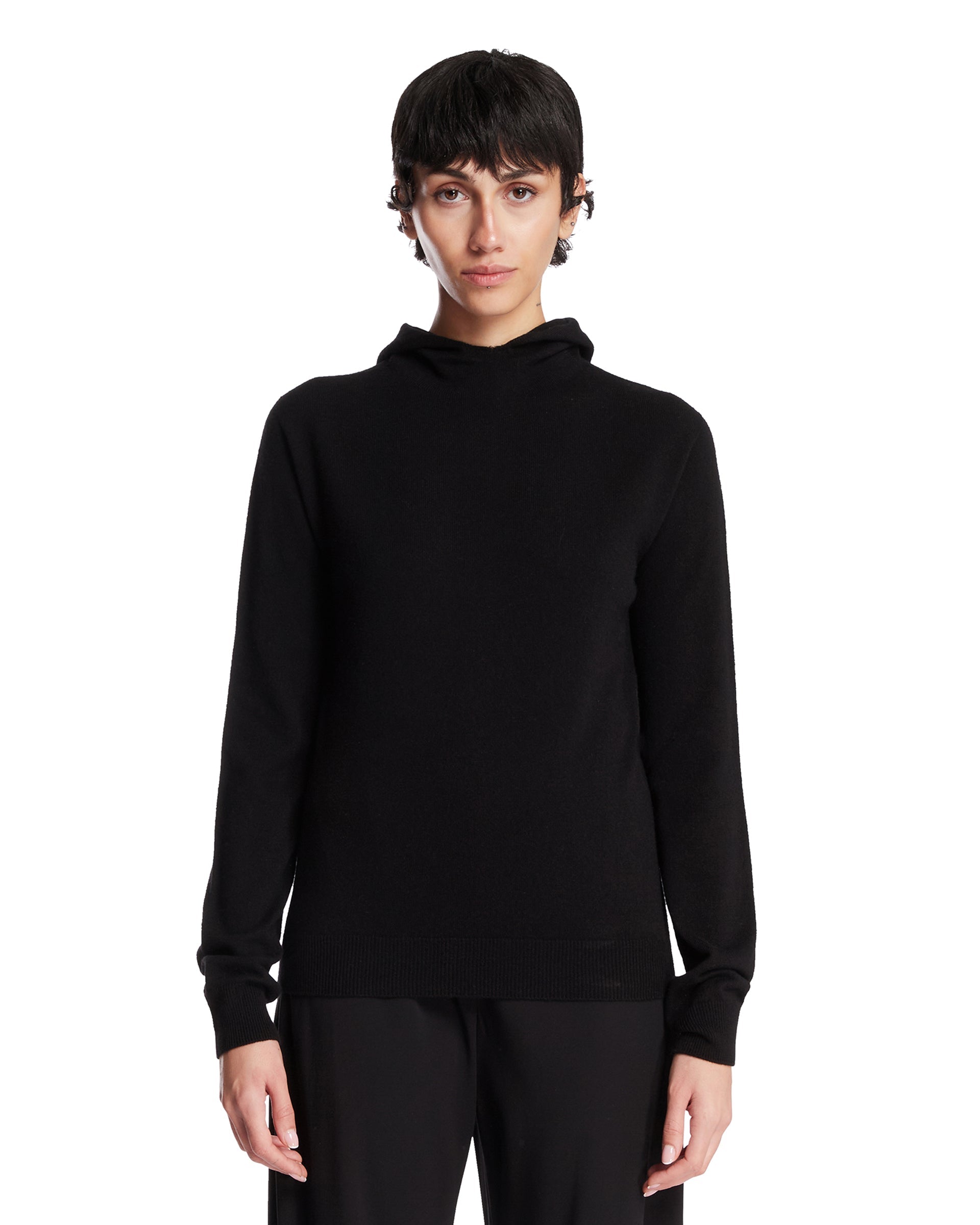 Оригінальна Black Cashmere Hooded Sweater The row – боковий вид