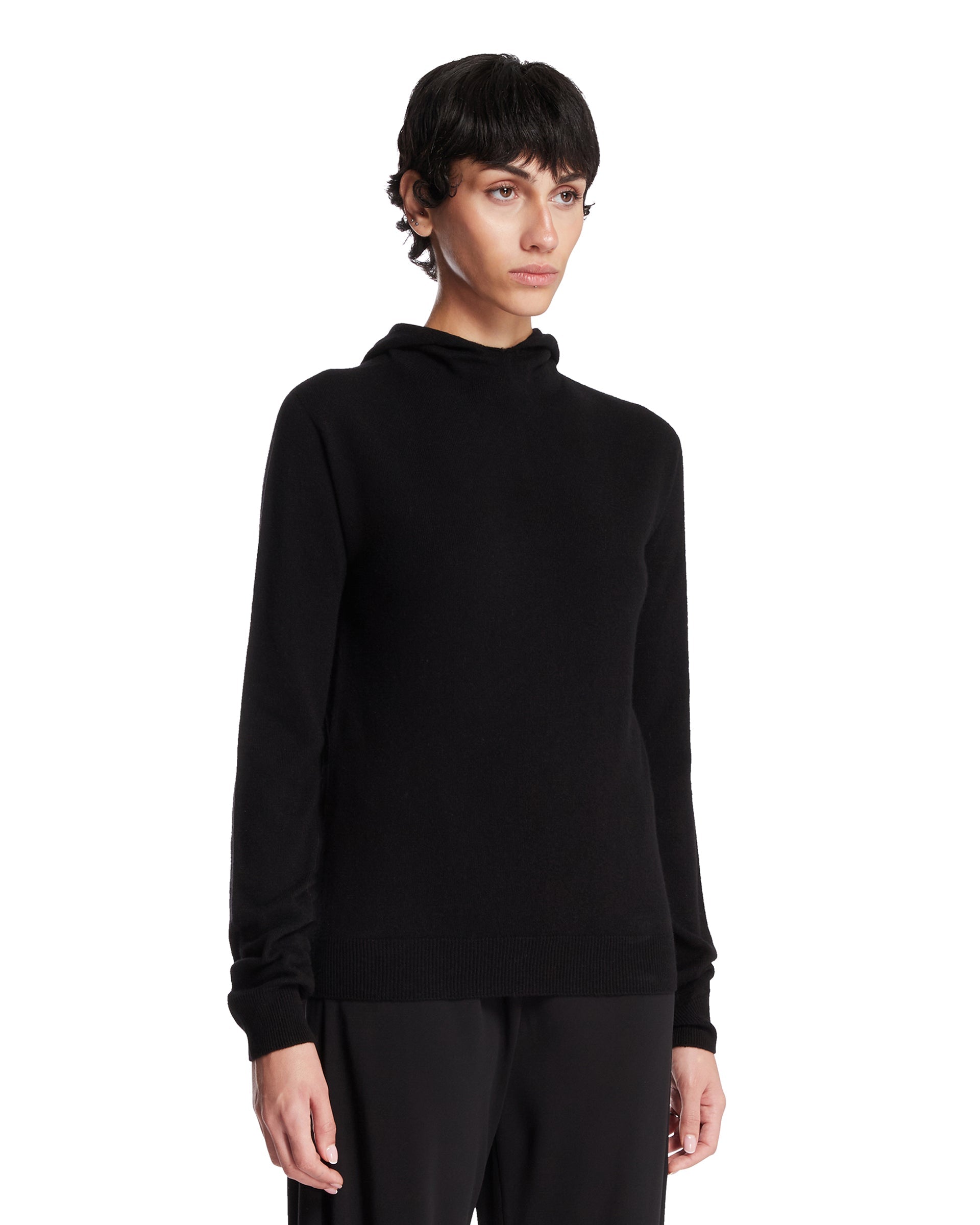 Оригінальна Black Cashmere Hooded Sweater The row – вид ззаду