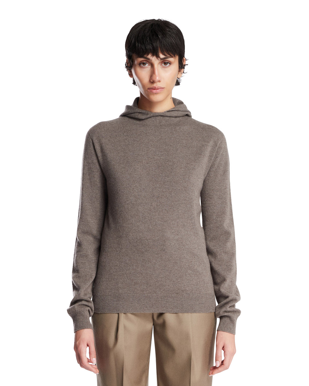 Beige Cashmere Hooded Sweater The row – Гарантія оригінальності – боковий вид