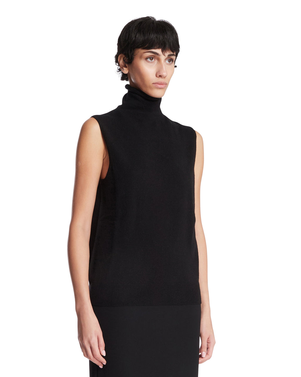 Оригінальна Black Sleeveless Cashmere Turtleneck The row – вид ззаду