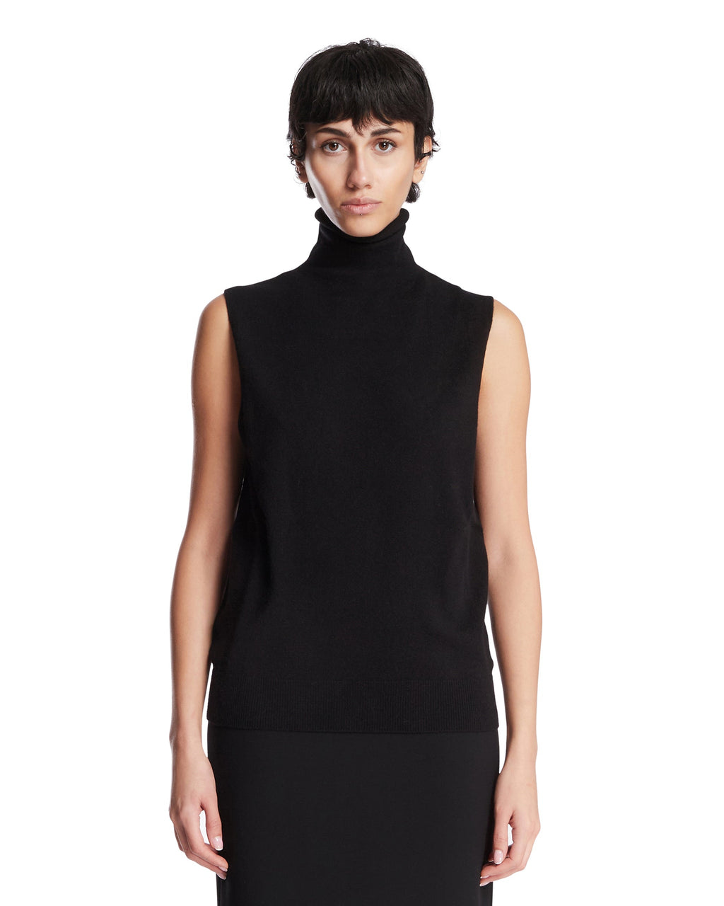 Оригінальна Black Sleeveless Cashmere Turtleneck The row – боковий вид