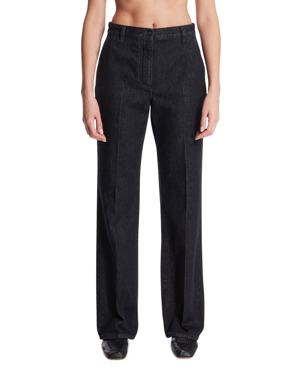 Black Cotton High-Rise Jeans The row – Гарантія оригінальності – боковий вид