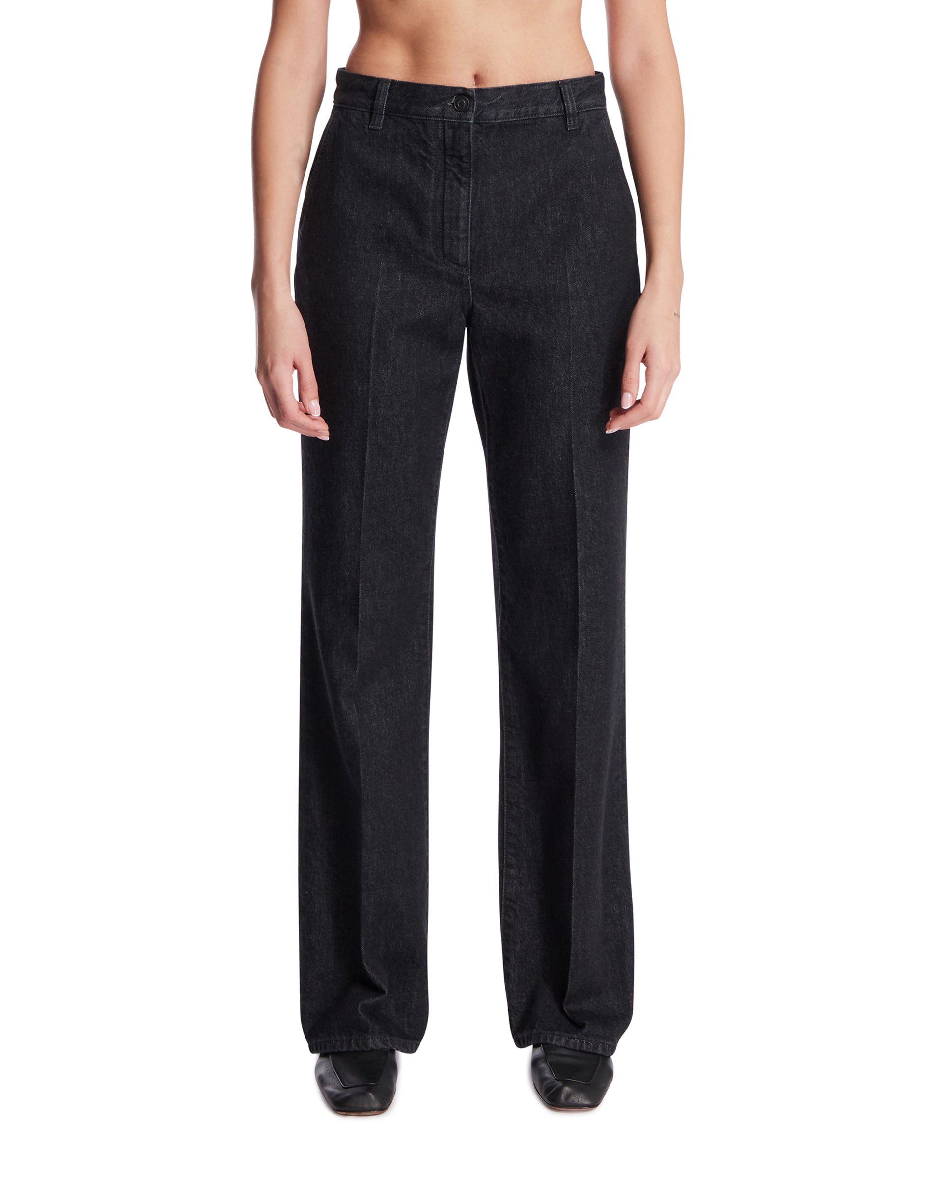 Black Cotton High-Rise Jeans The row – Гарантія оригінальності – боковий вид