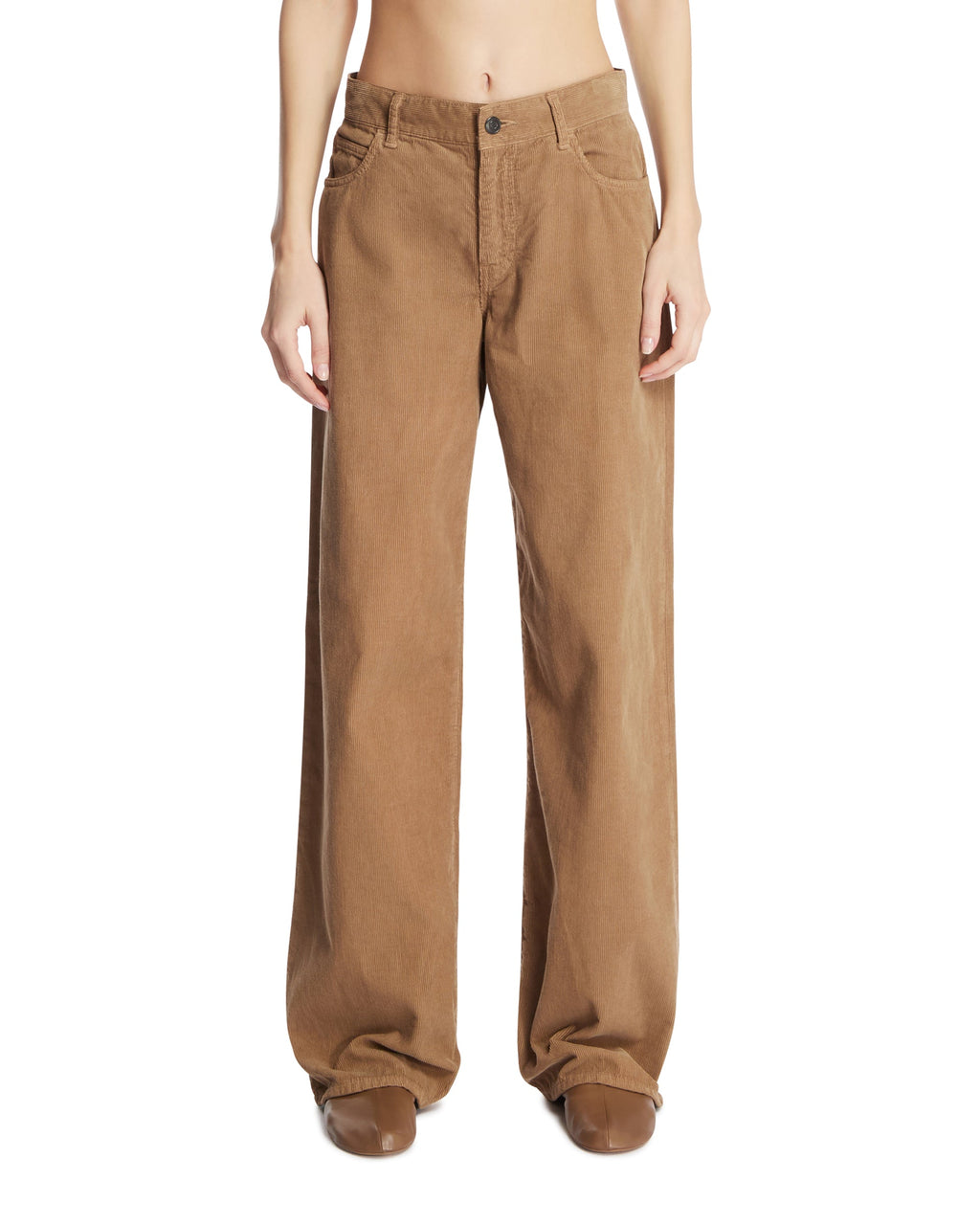 Beige Eglitta Corduroy Pants The row – Гарантія оригінальності – боковий вид