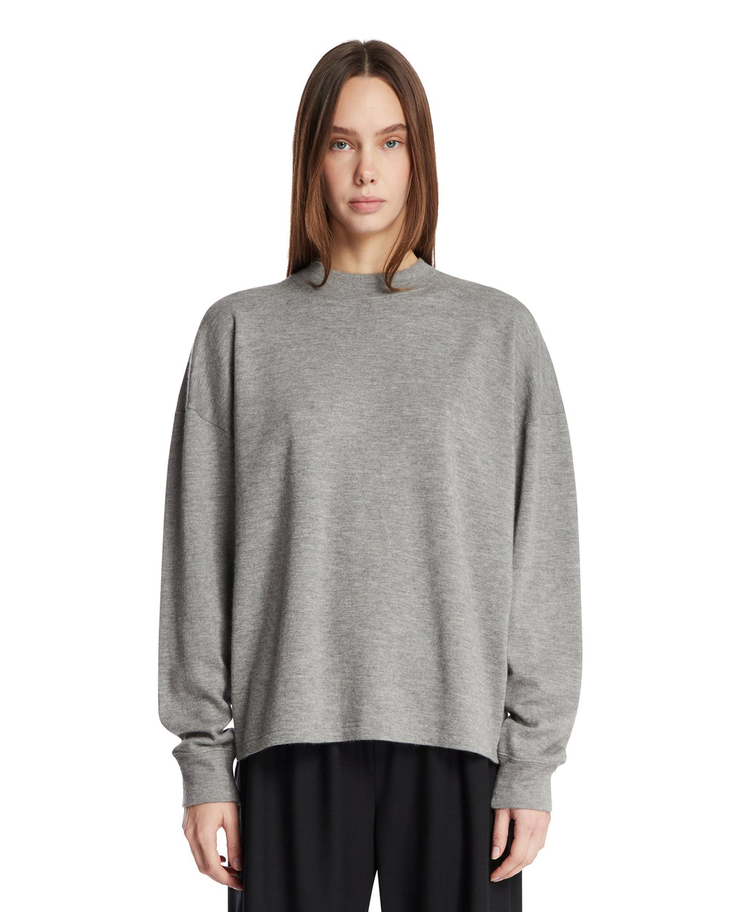Gray Cashmere Crewneck Sweater The row – Гарантія оригінальності – боковий вид