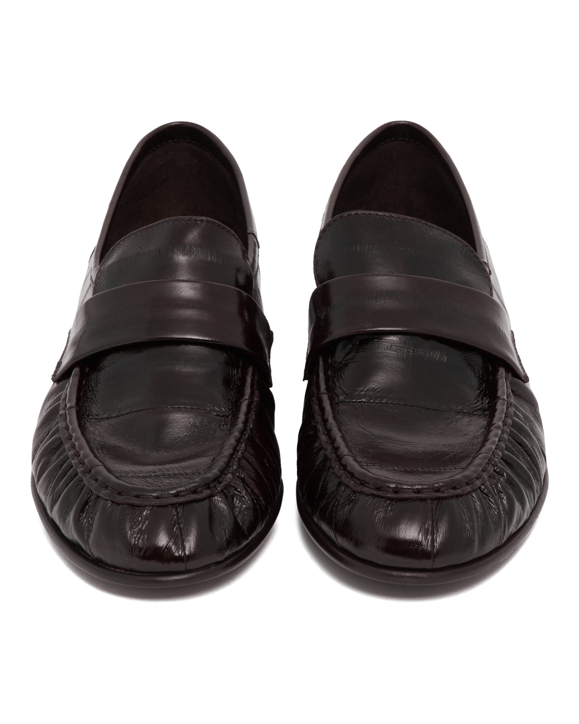 Brown Eelskin Loafers - THE ROW
