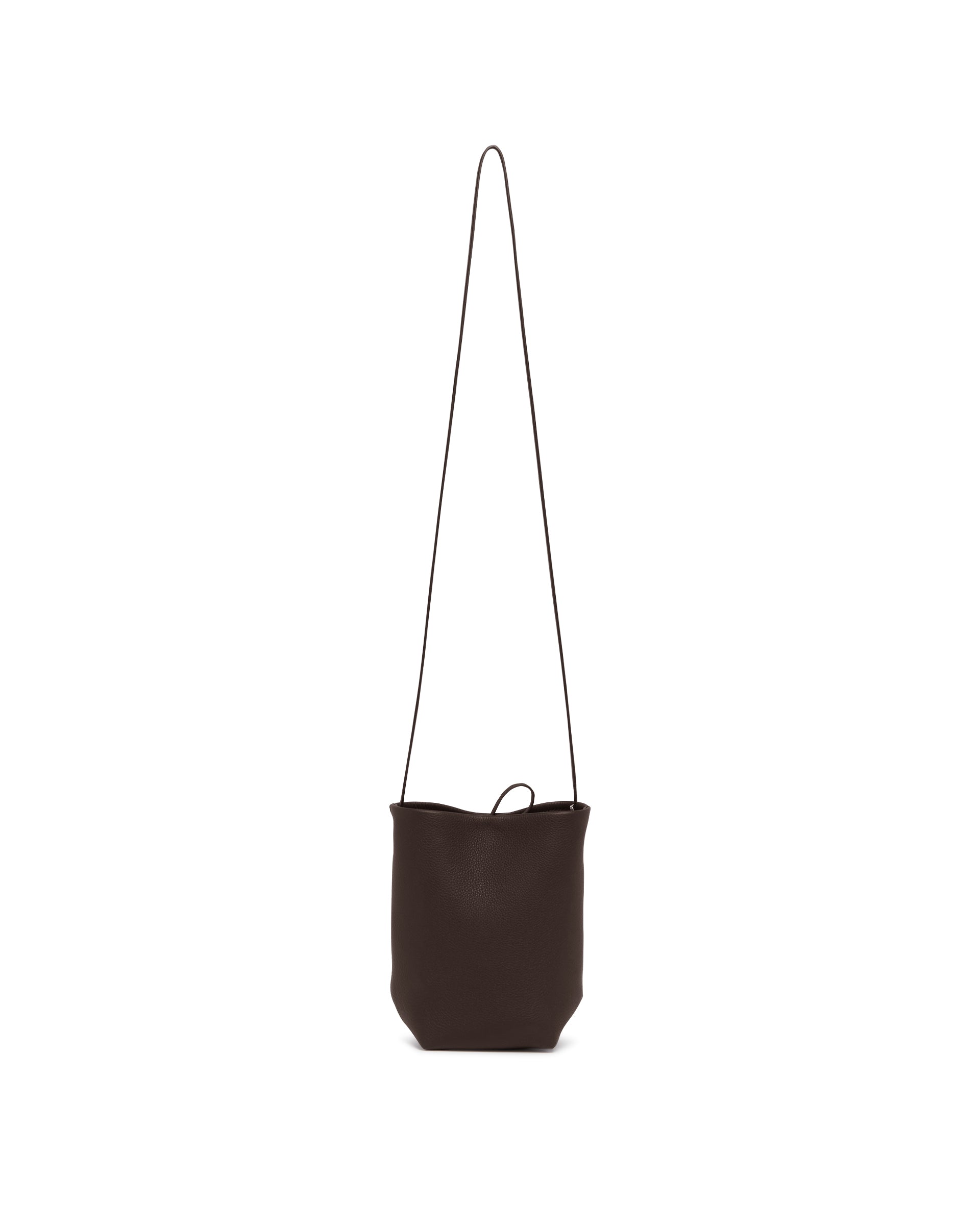 Dark Brown Leather Shoulder Bag The row оригінал – Купити в Україні – боковий вид