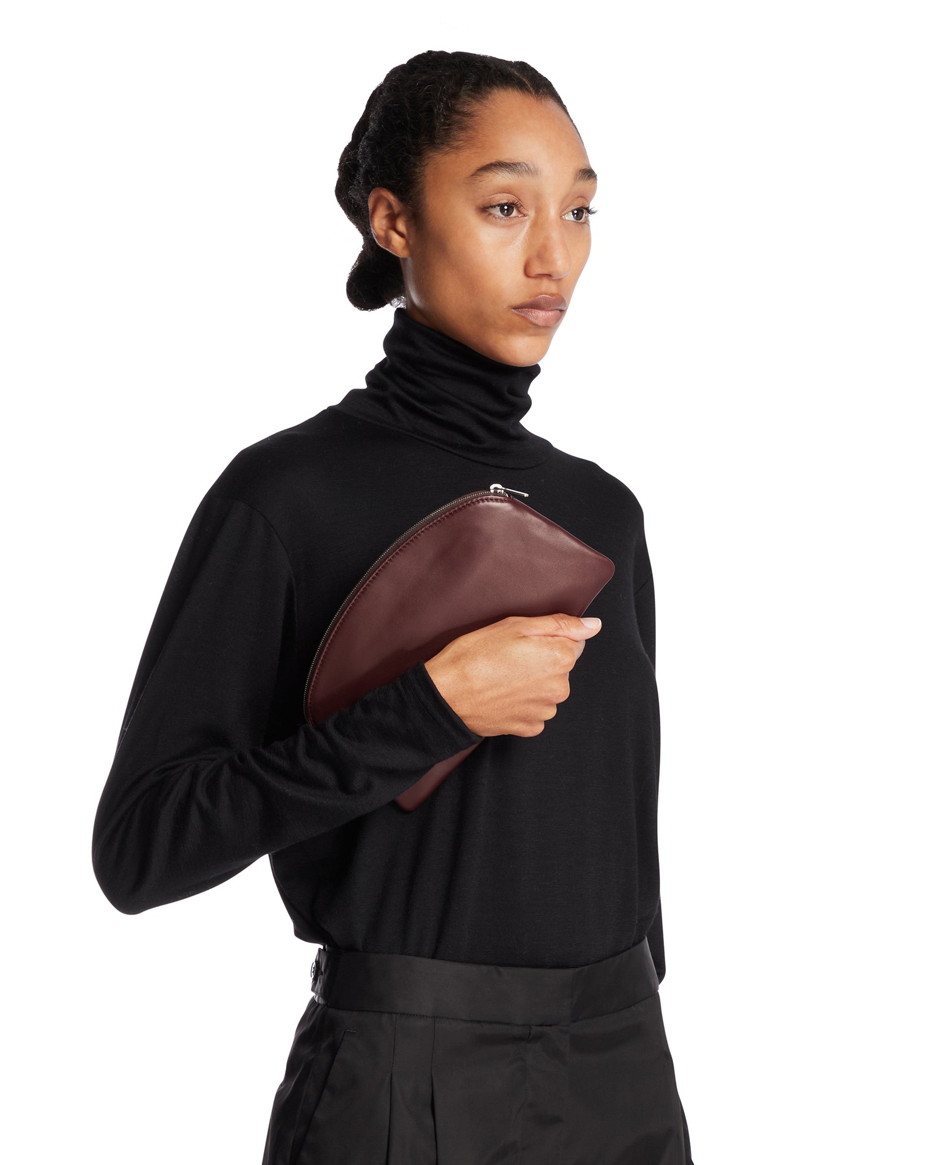 Burgundy Leather Clutch The row – Гарантія оригінальності – детальний вид