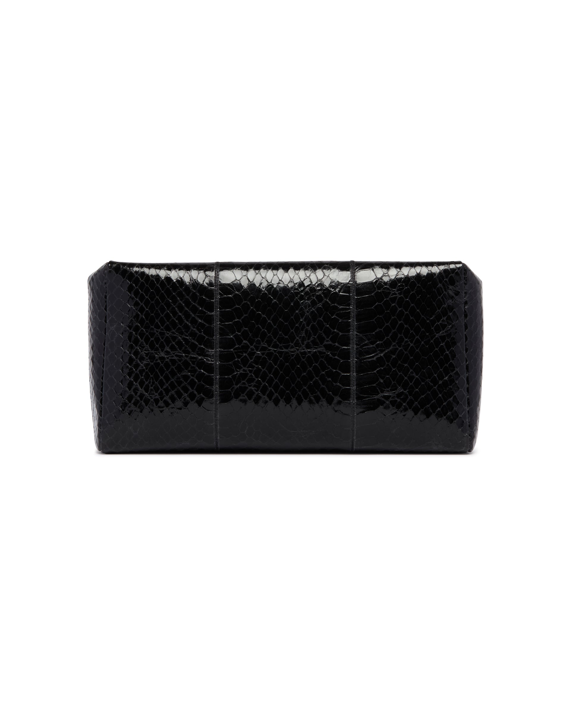 Black Compact Square Leather Clutch The row – Гарантія оригінальності – вид ззаду