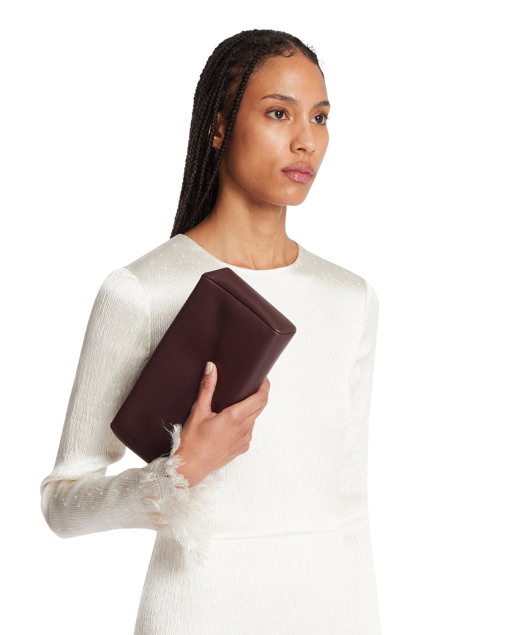 Оригінальна Burgundy Square Compact Leather Clutch The row – детальний вид