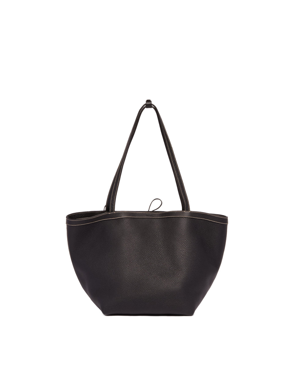 Black Park Tote Three Stitch Leather Bag The row – Гарантія оригінальності – боковий вид