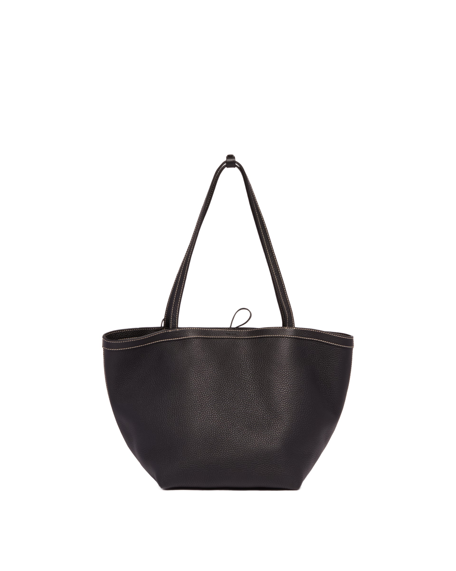 Black Park Tote Three Stitch Leather Bag The row – Гарантія оригінальності – боковий вид